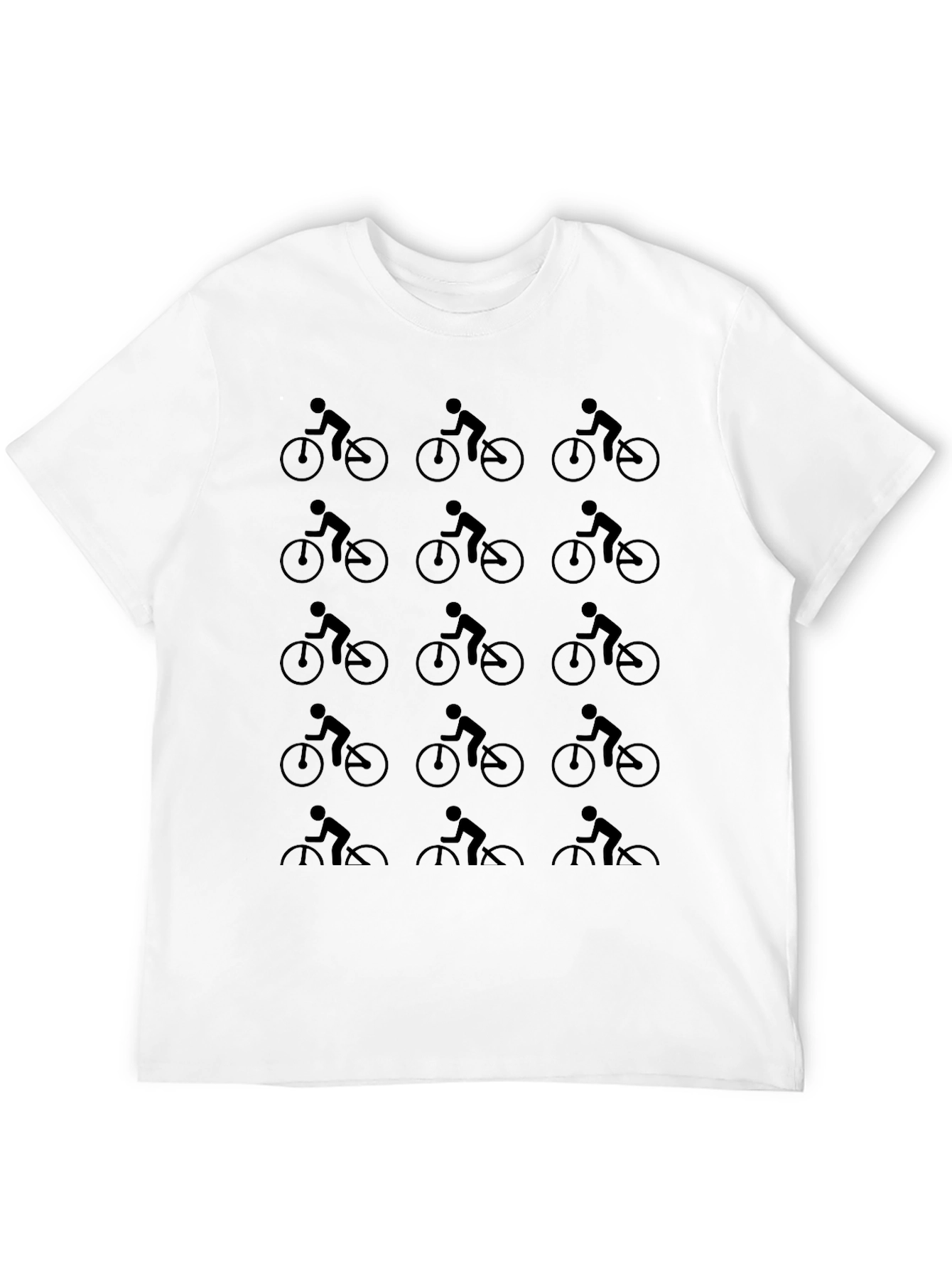 Cycling Enthusiast Patterned Black T-Shirt