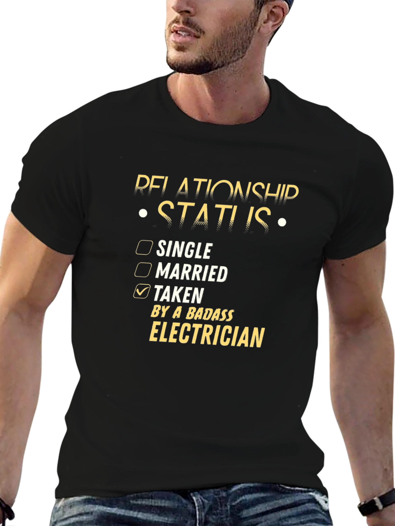 Badass Electrician Relationship Status T-Shirt