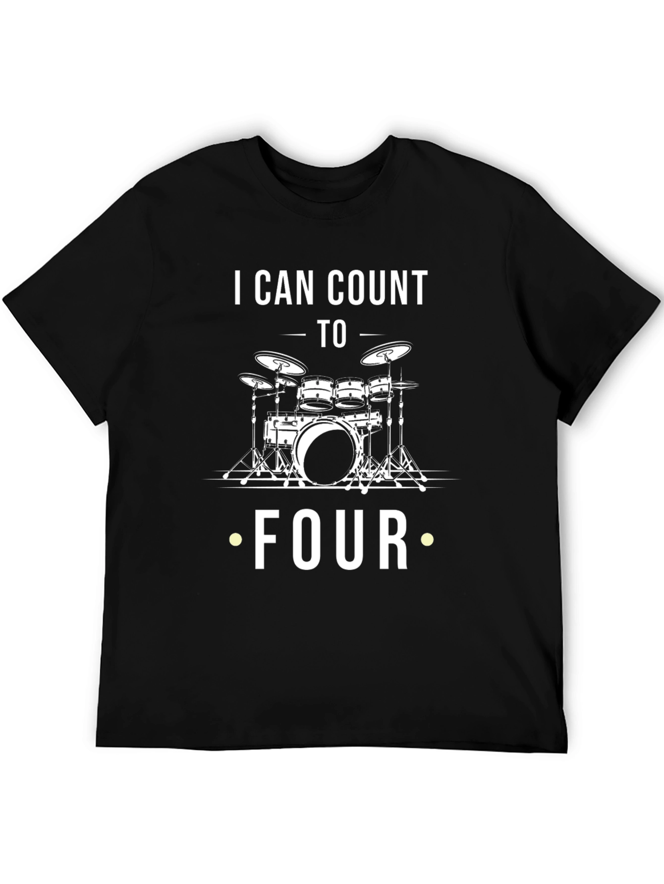 I Can Count to Four Drummer Black T-Shirt