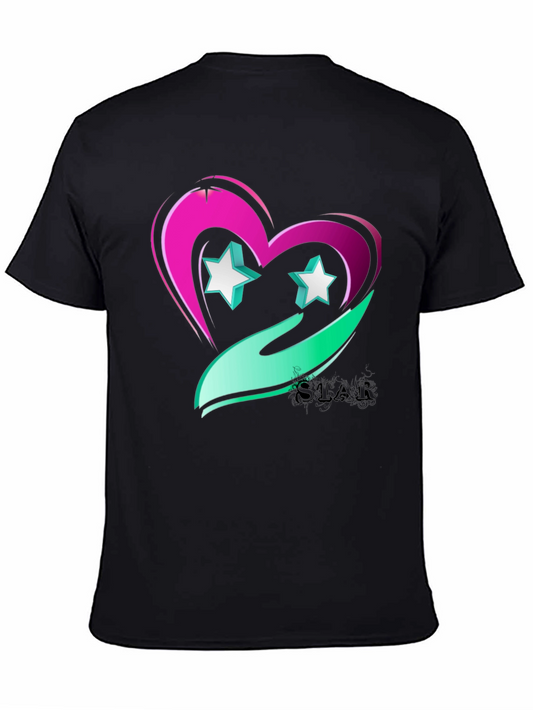 Star Heart Graphic Tee - Trendy Casual Wear