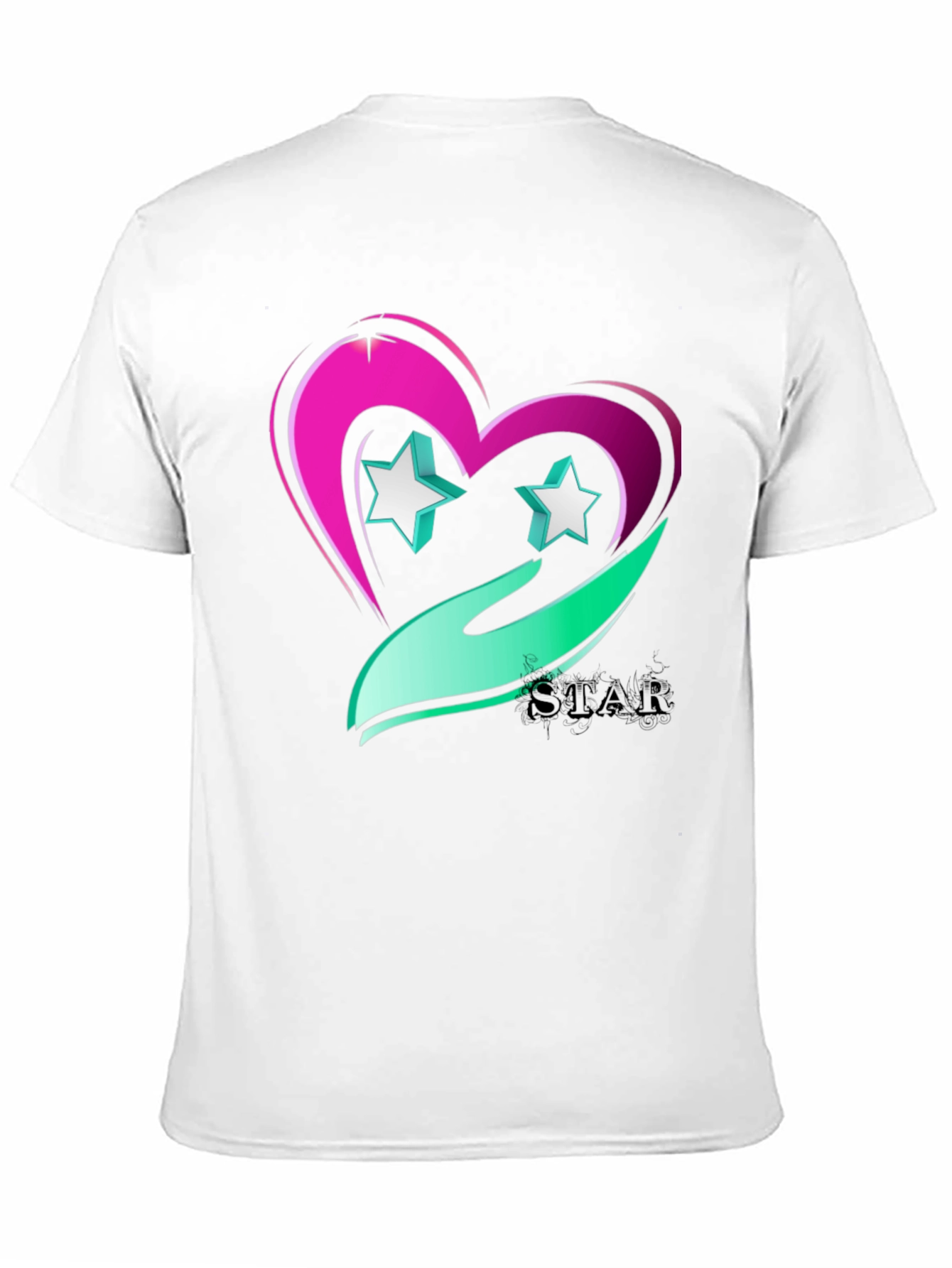 Star Heart Graphic Tee - Trendy Casual Wear