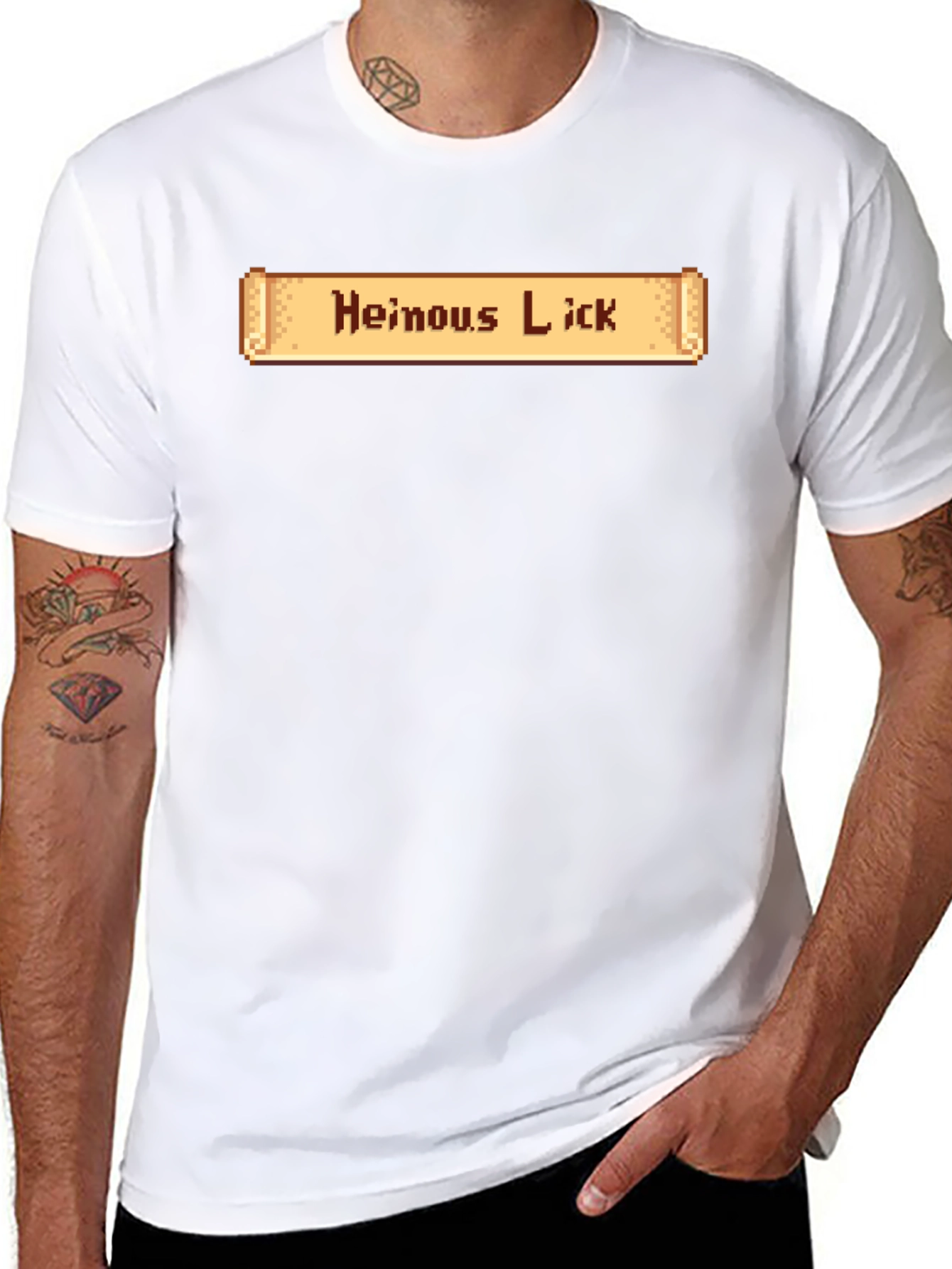 Heinous Lick Pixel Graphic T-Shirt