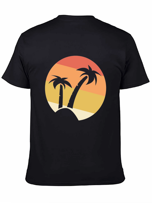 Tropical Palm Tree Sunset Graphic T-Shirt