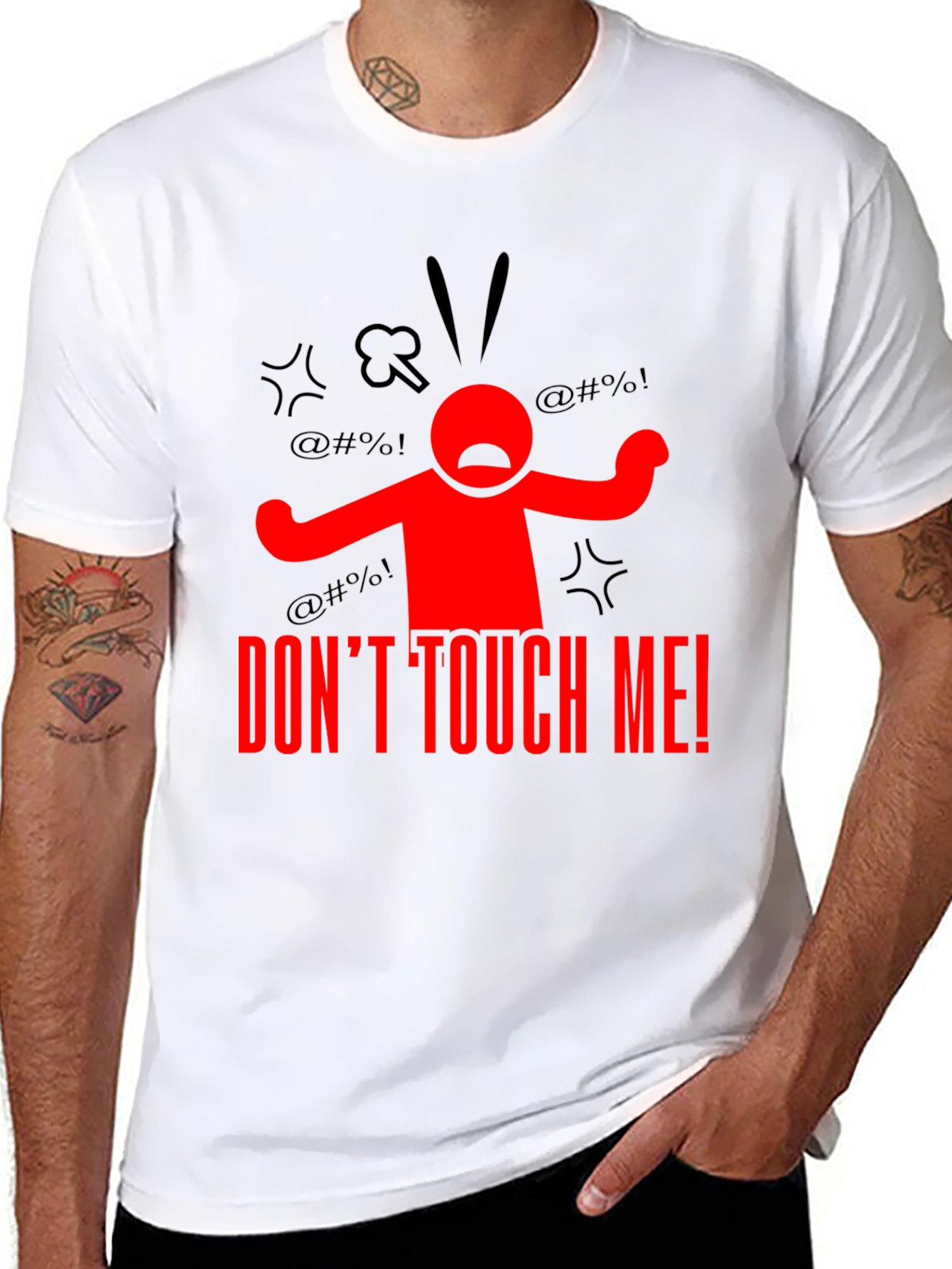 Dont Touch Me! Graphic Tee - Black Cotton T-Shirt