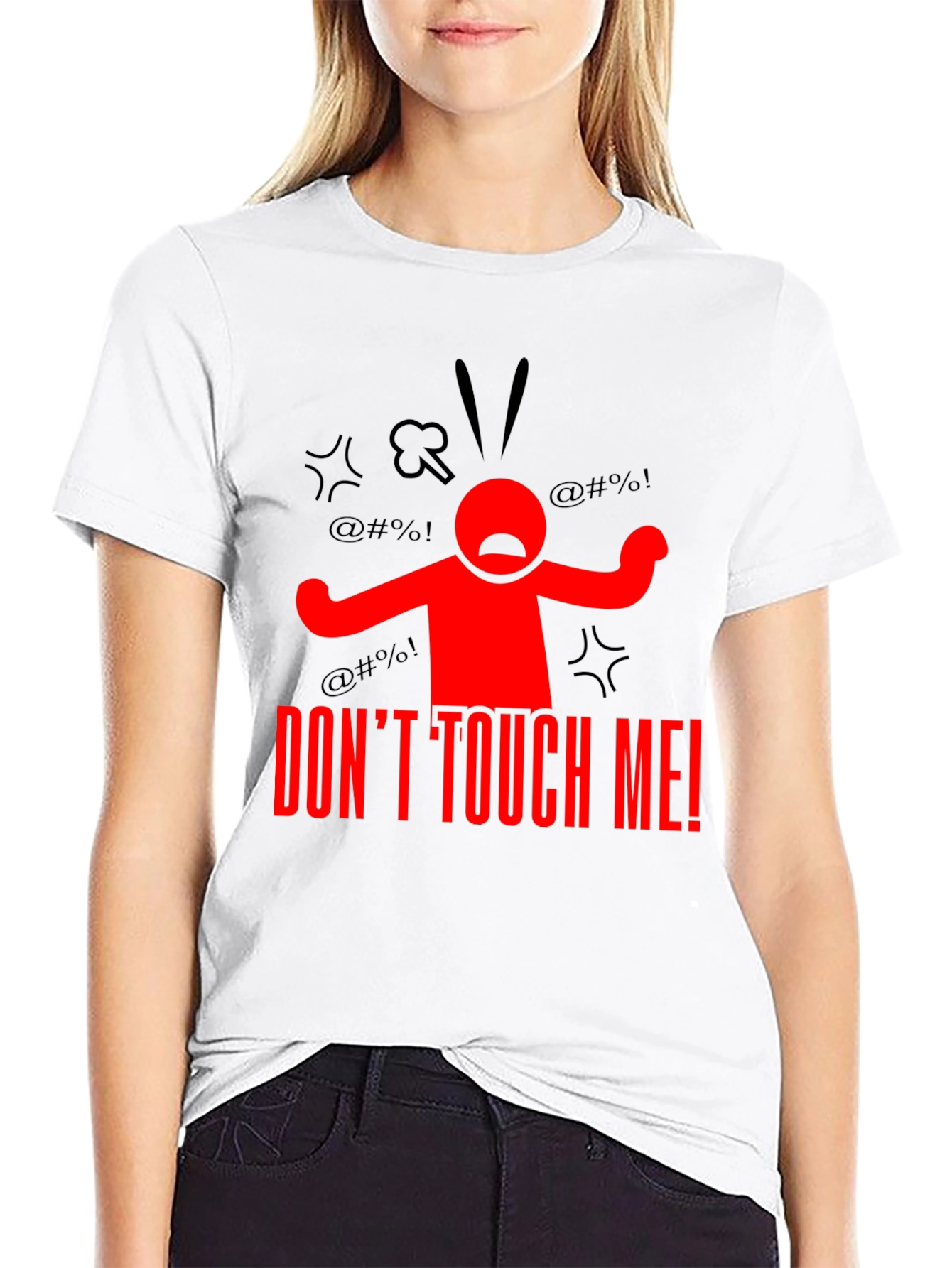 Dont Touch Me! Graphic Tee - Black Cotton T-Shirt