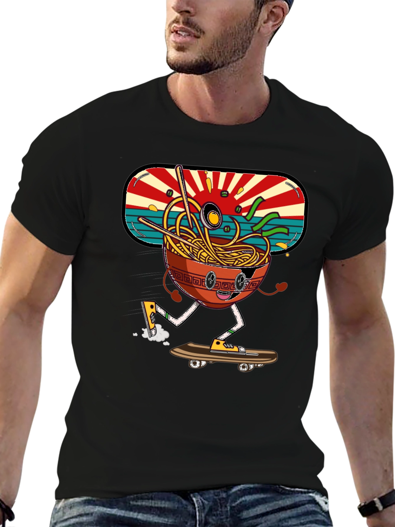 Ramen Skateboarder Graphic Tee