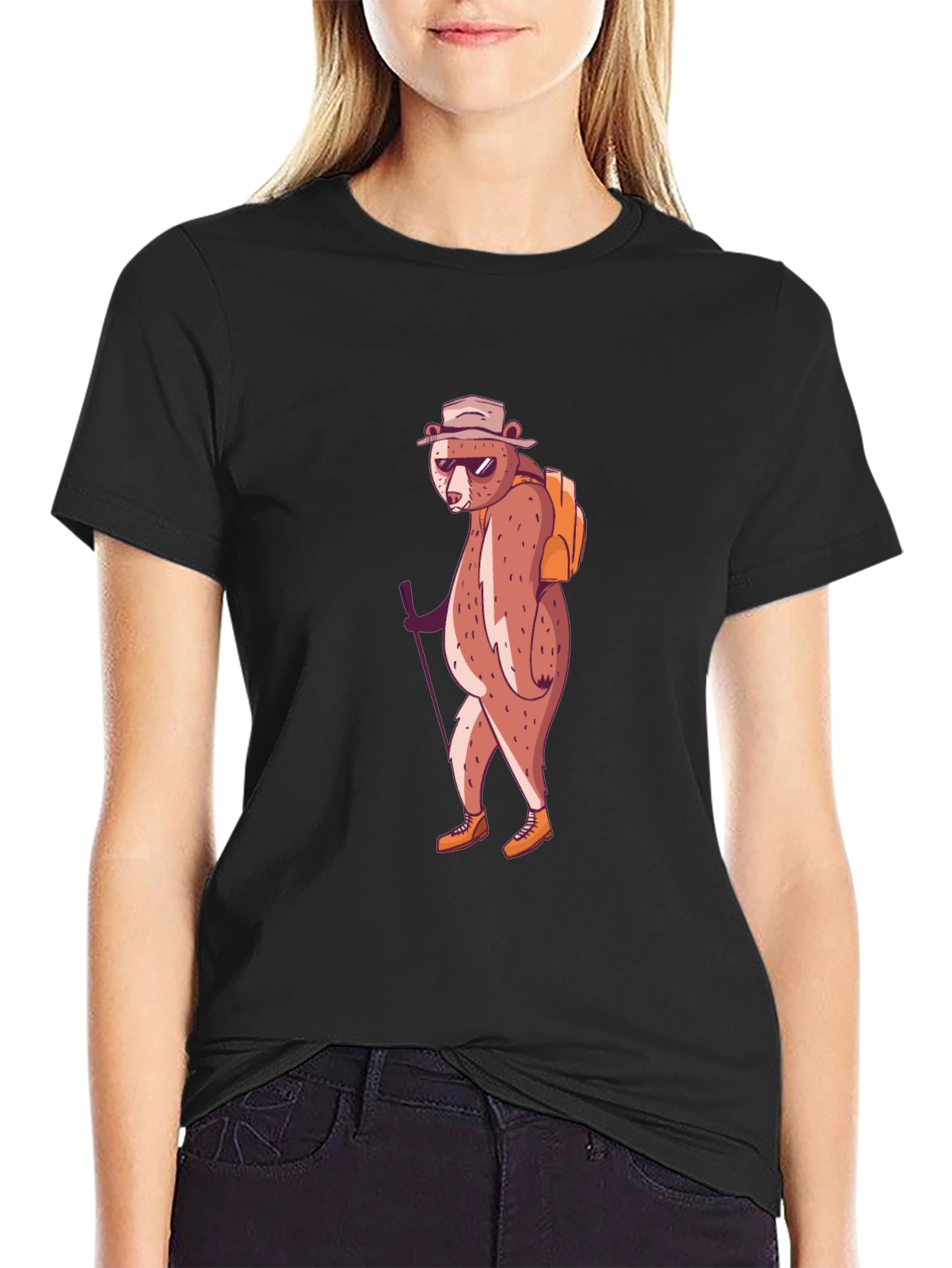 Hiking Bear Graphic Tee - Adventure Ready!