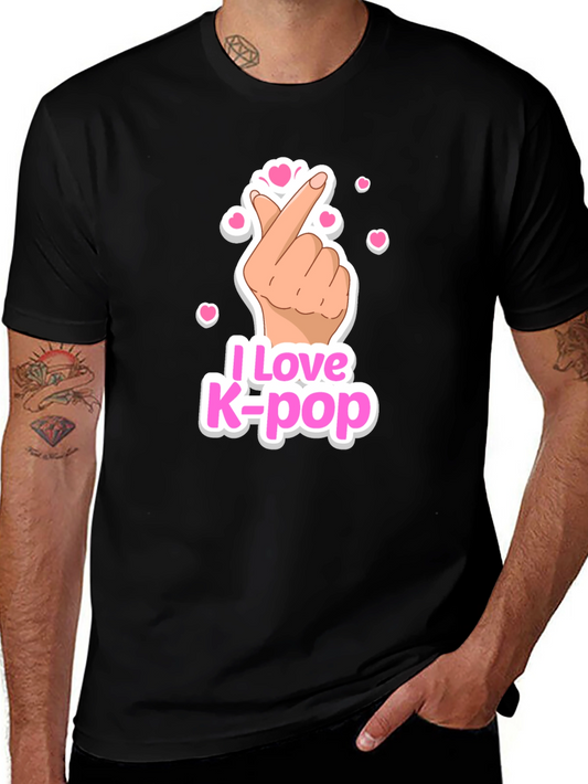 I Love K-Pop Heart Fingers T-Shirt - Stylish Fan Apparel