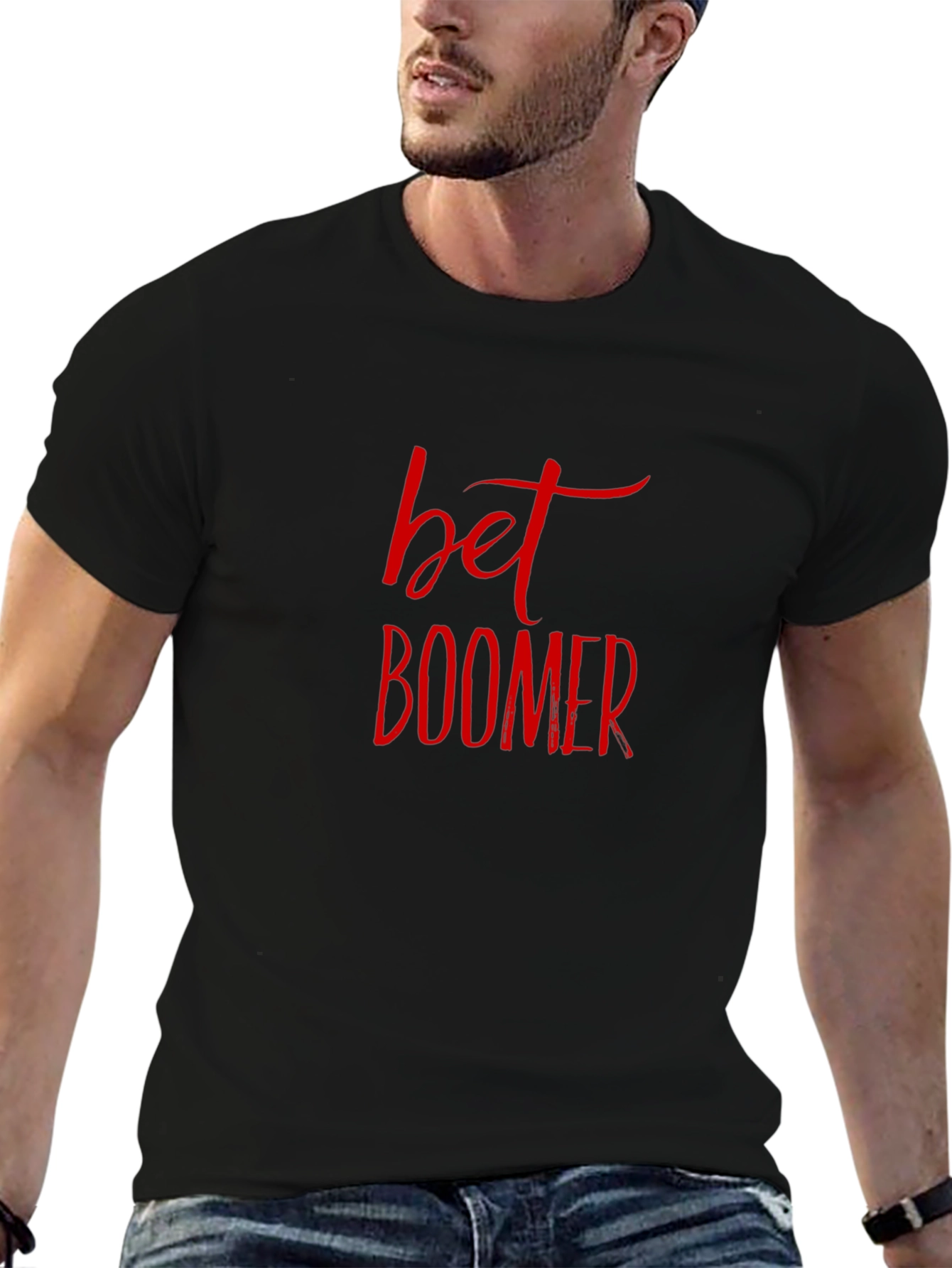 Bet Boomer Black Graphic Tee for Men