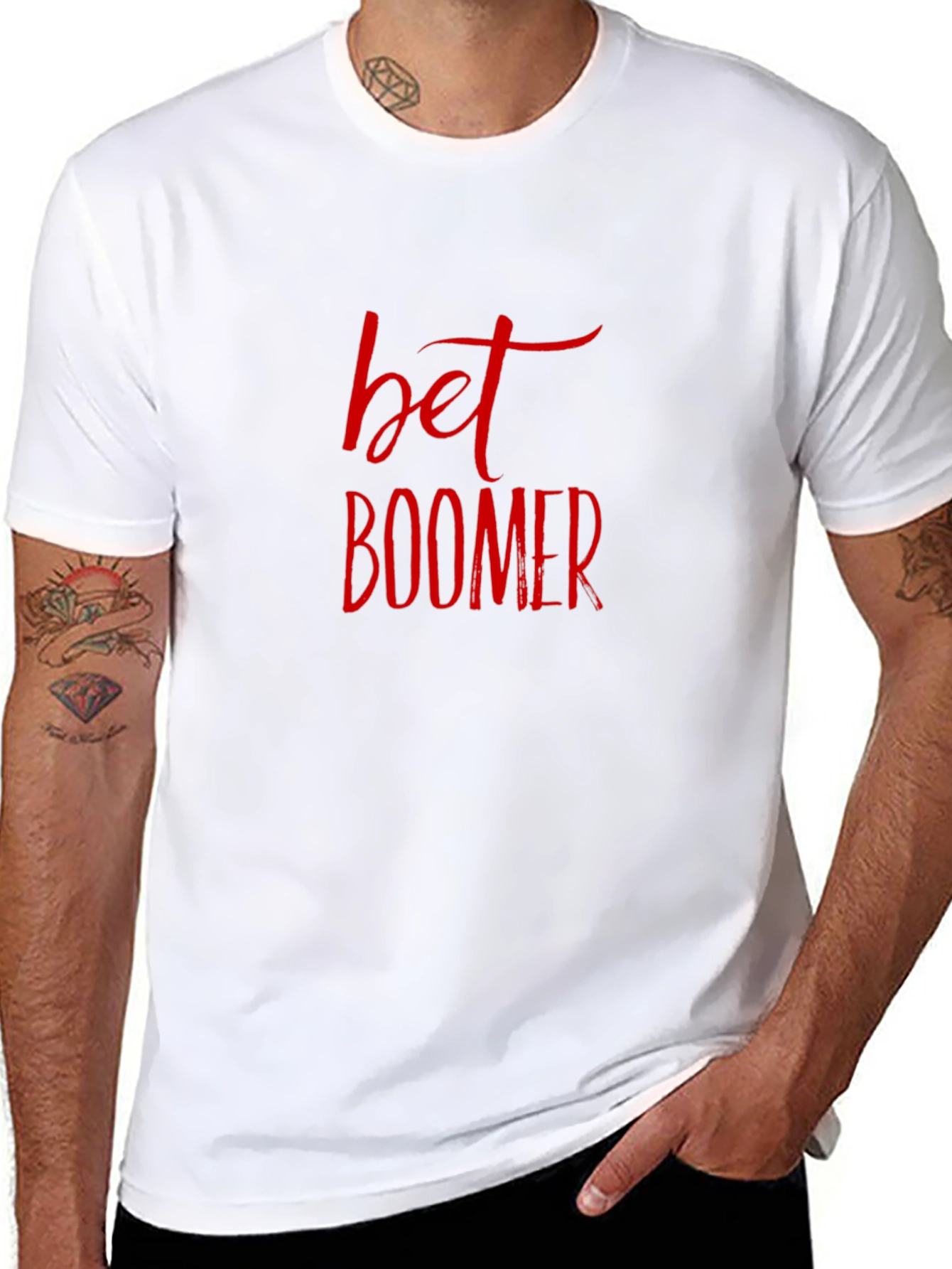Bet Boomer Black Graphic Tee for Men