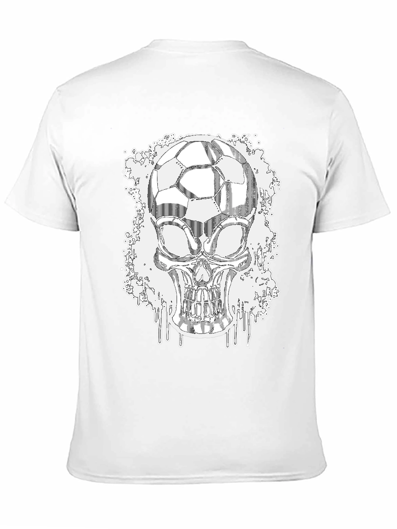 Soccer Skull Graphic Tee - Black Short Sleeve