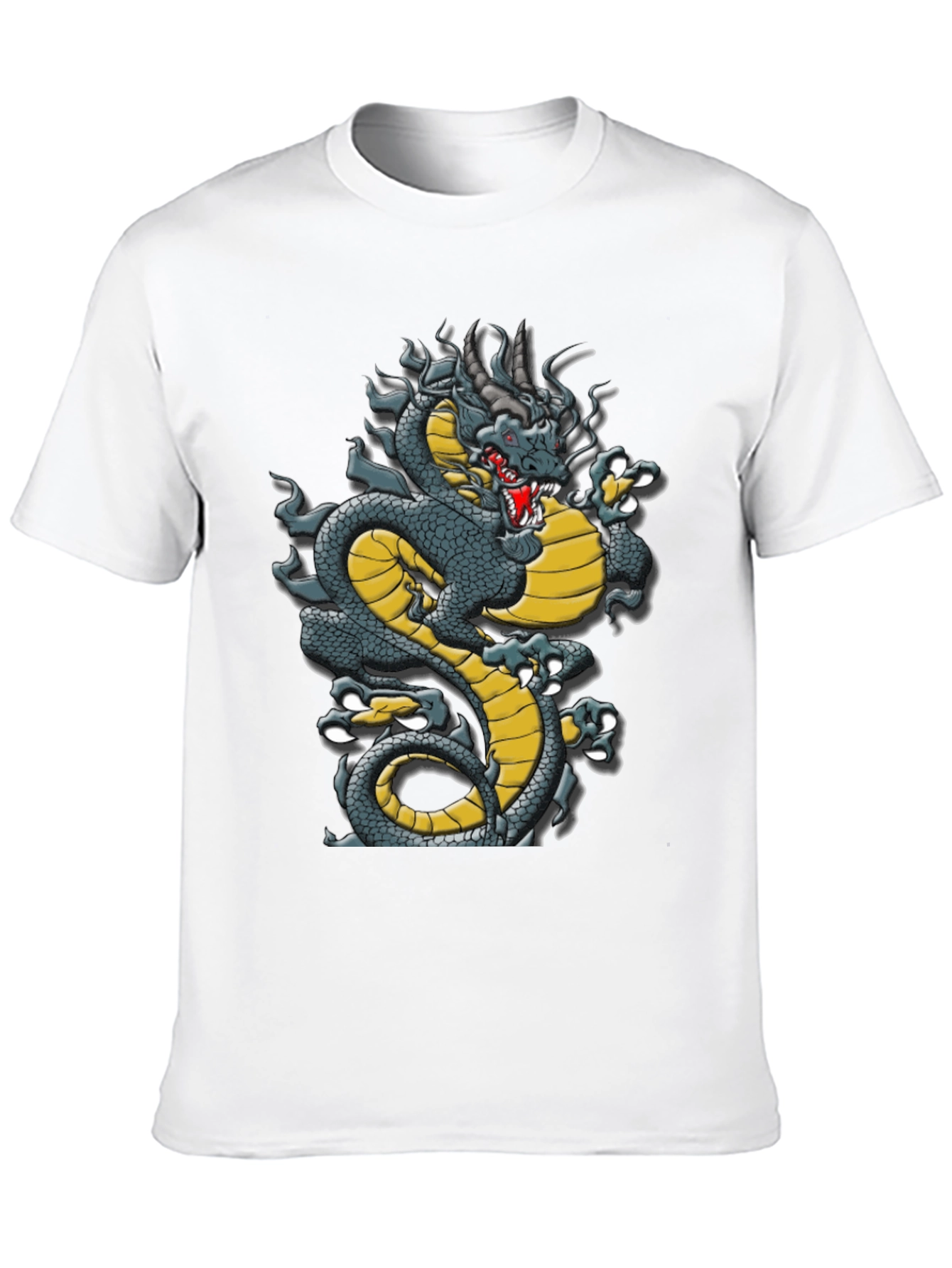 Dragon Graphic Tee - Black Cotton T-Shirt