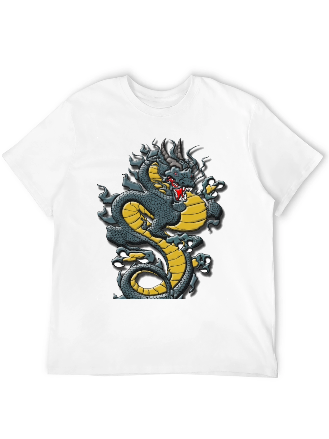 Dragon Graphic Tee - Black Cotton T-Shirt