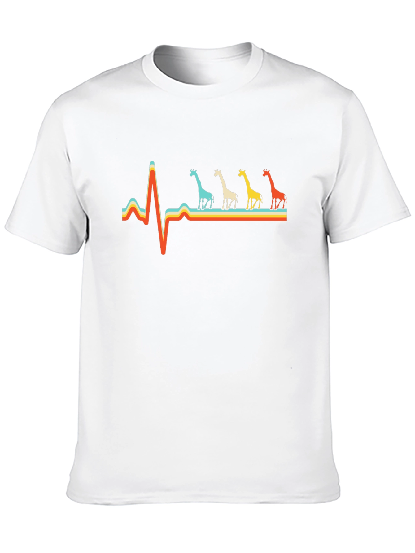 Giraffe Heartbeat T-Shirt - Quirky Animal Lover Tee
