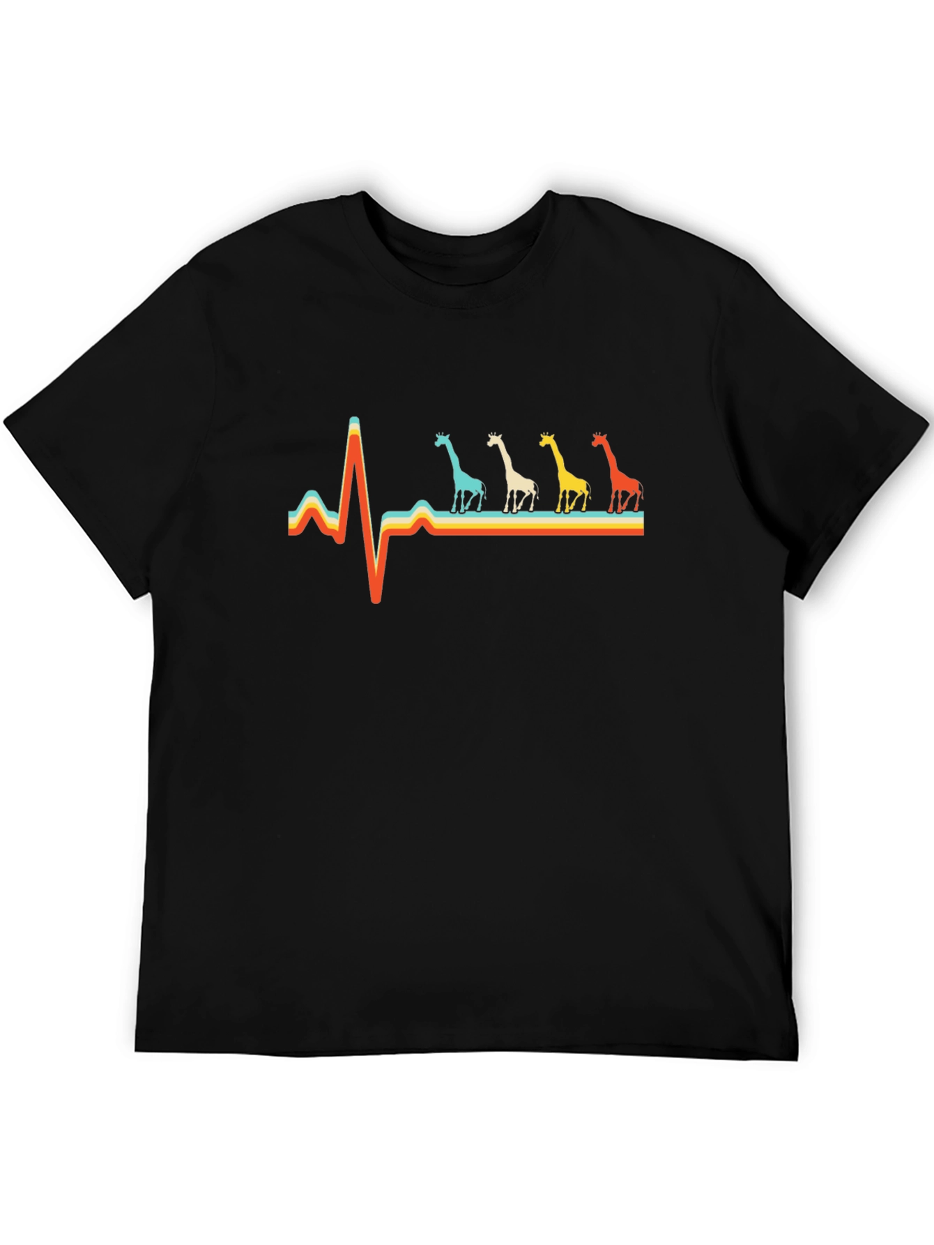 Giraffe Heartbeat T-Shirt - Quirky Animal Lover Tee