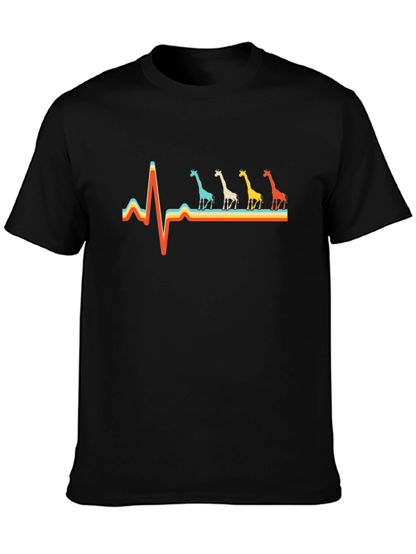 Giraffe Heartbeat T-Shirt - Quirky Animal Lover Tee