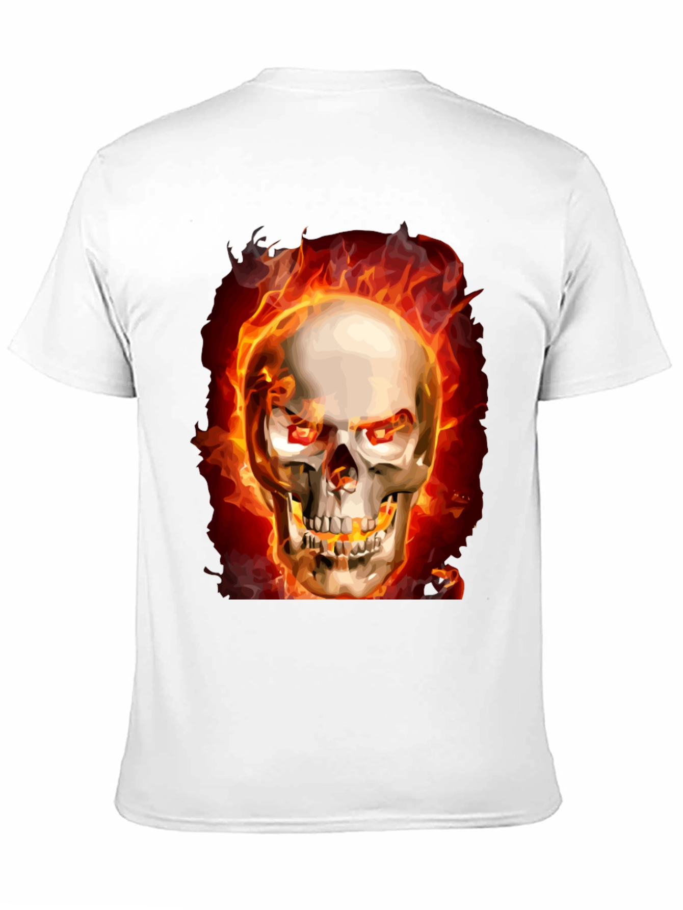 Fiery Skull Graphic Tee - Black