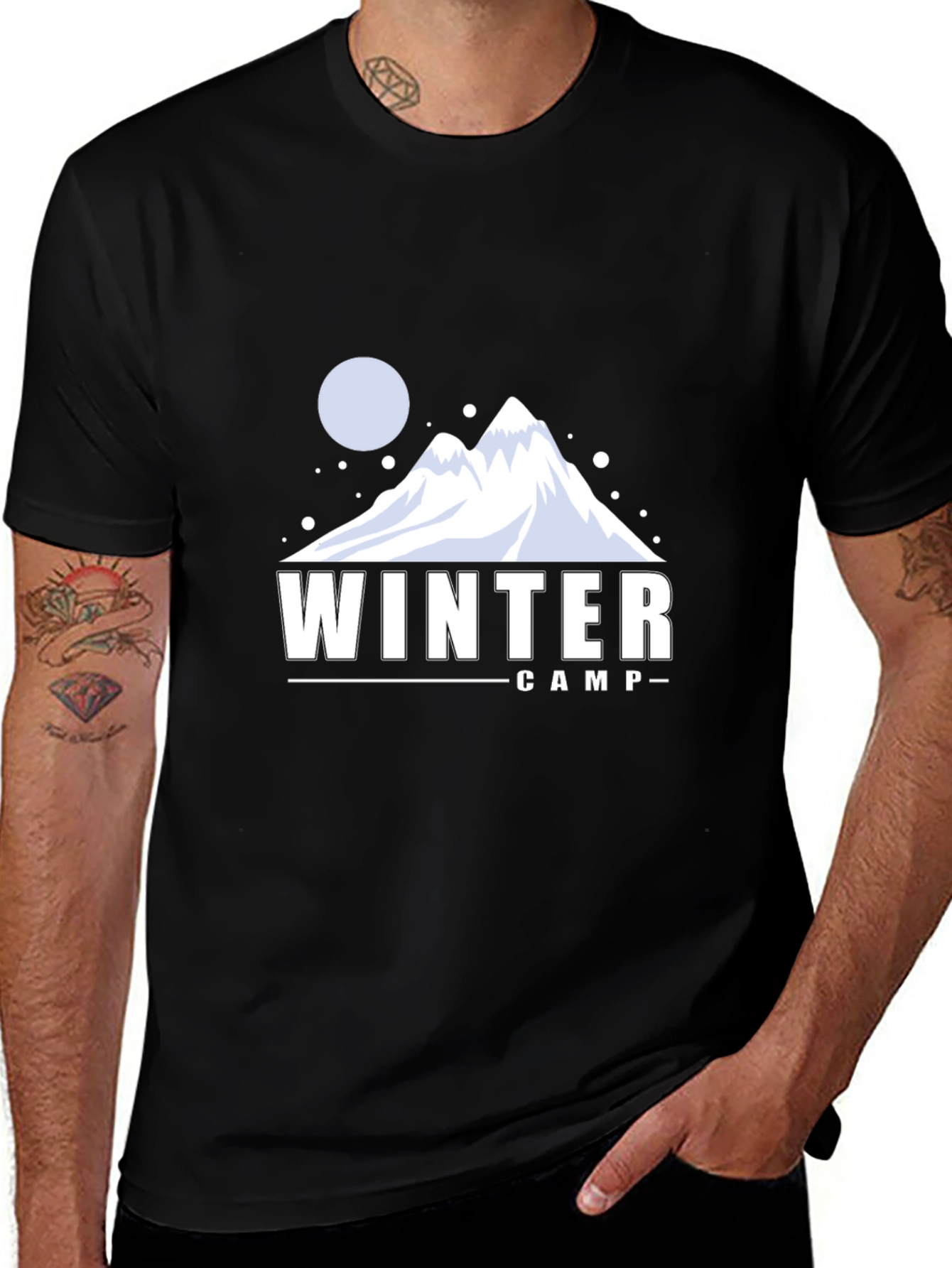 Winter Camp Black Graphic T-Shirt
