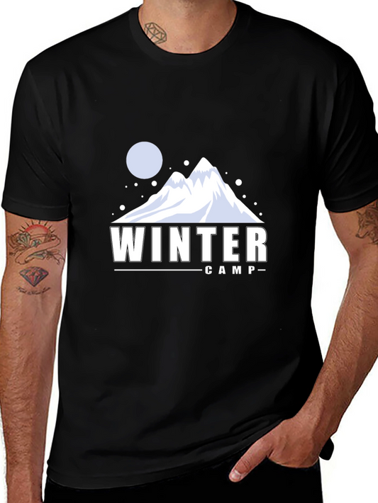 Winter Camp Black Graphic T-Shirt