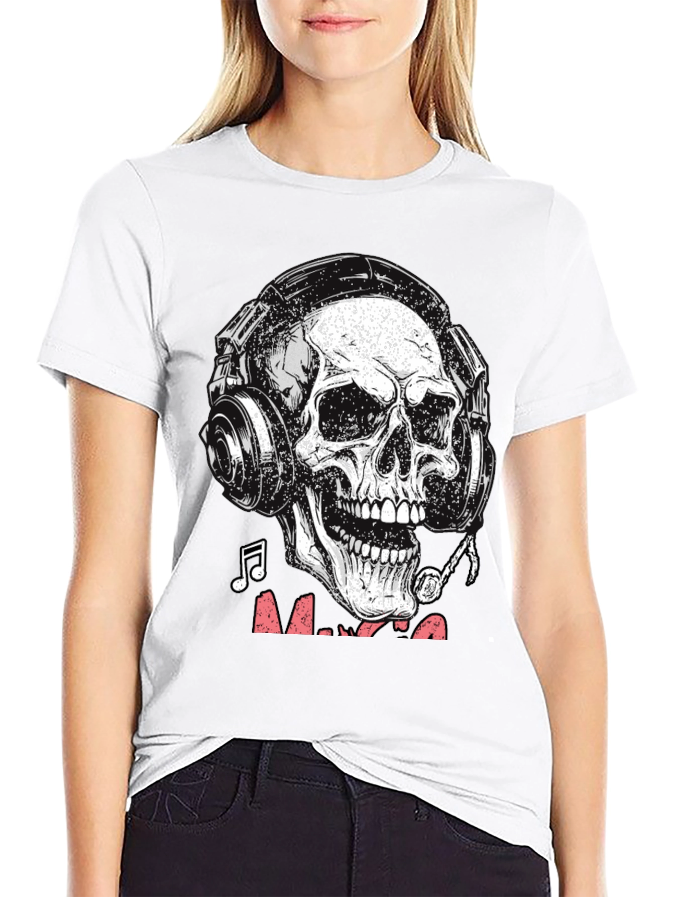 Skull with Headphones Graphic Tee - Music Lover T-Shirt
