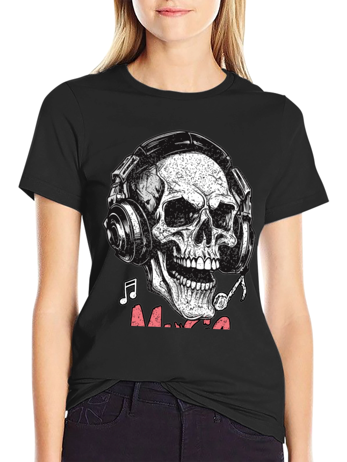 Skull with Headphones Graphic Tee - Music Lover T-Shirt