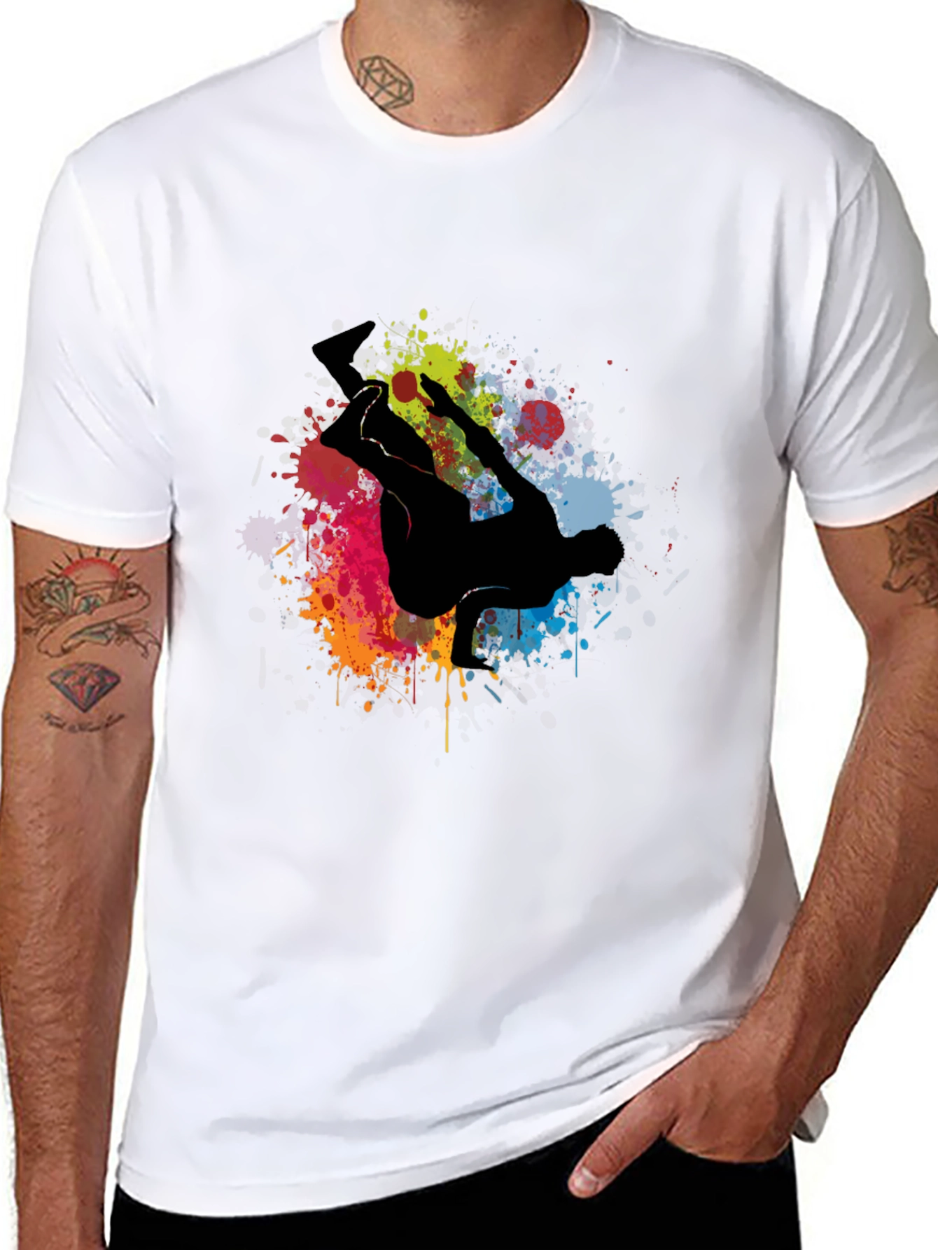 Urban Style T-Shirt with Graffiti Dancer