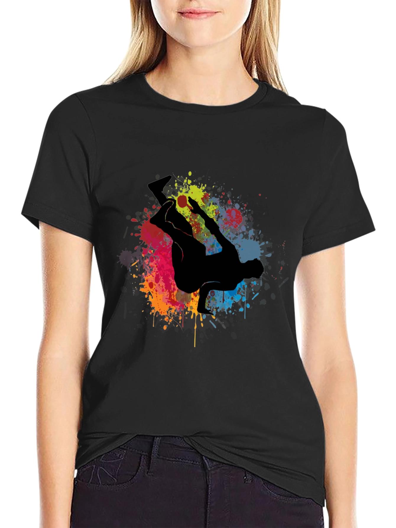 Urban Style T-Shirt with Graffiti Dancer