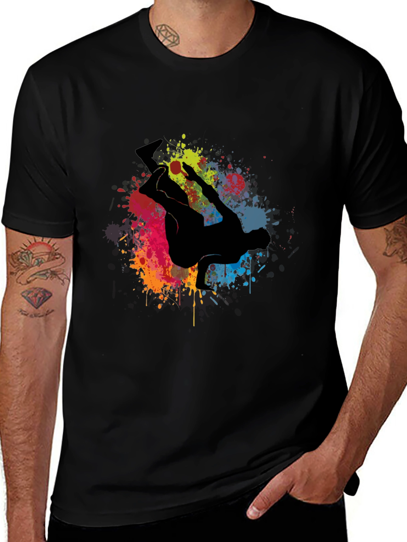 Urban Style T-Shirt with Graffiti Dancer