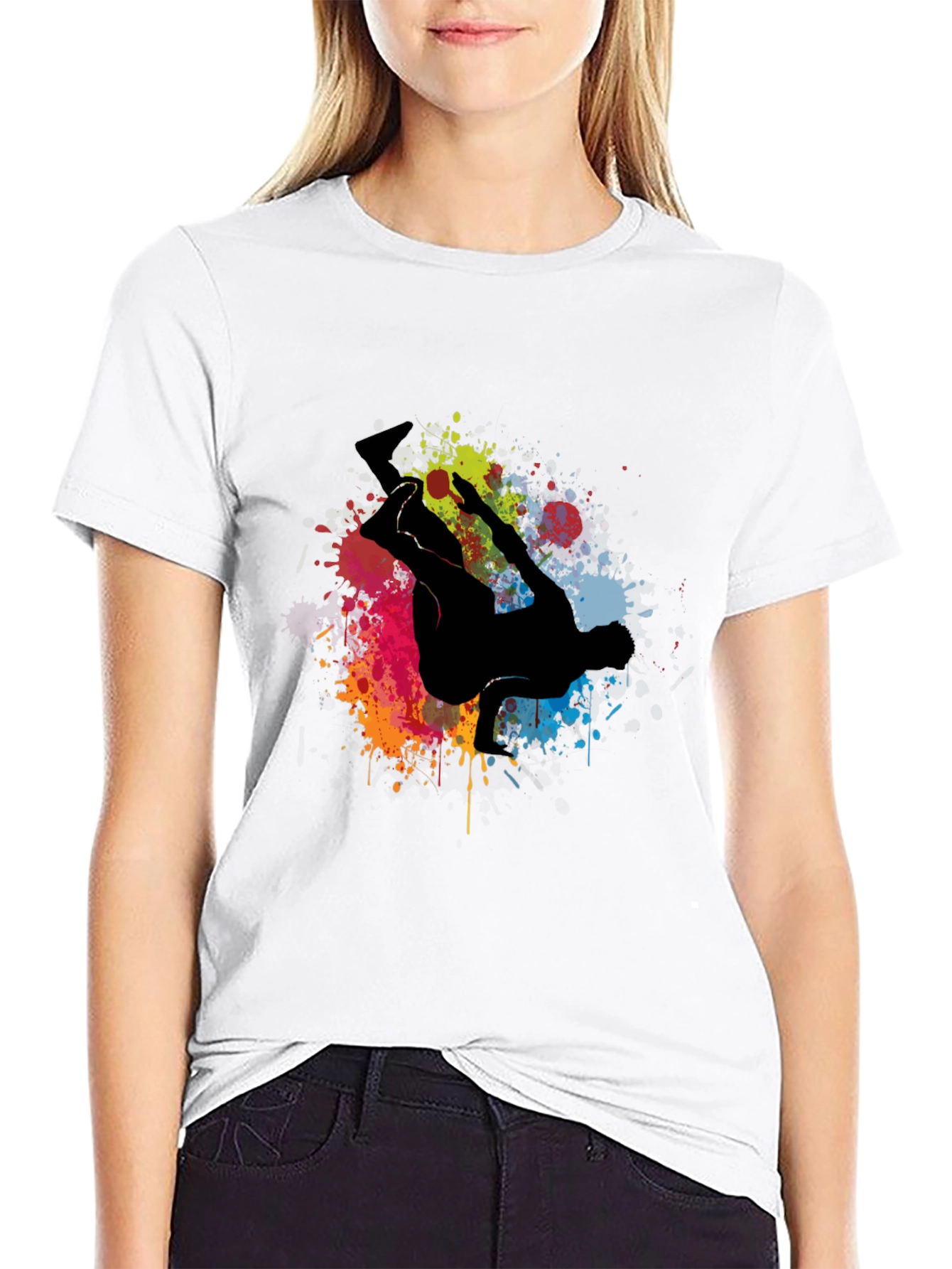 Urban Style T-Shirt with Graffiti Dancer