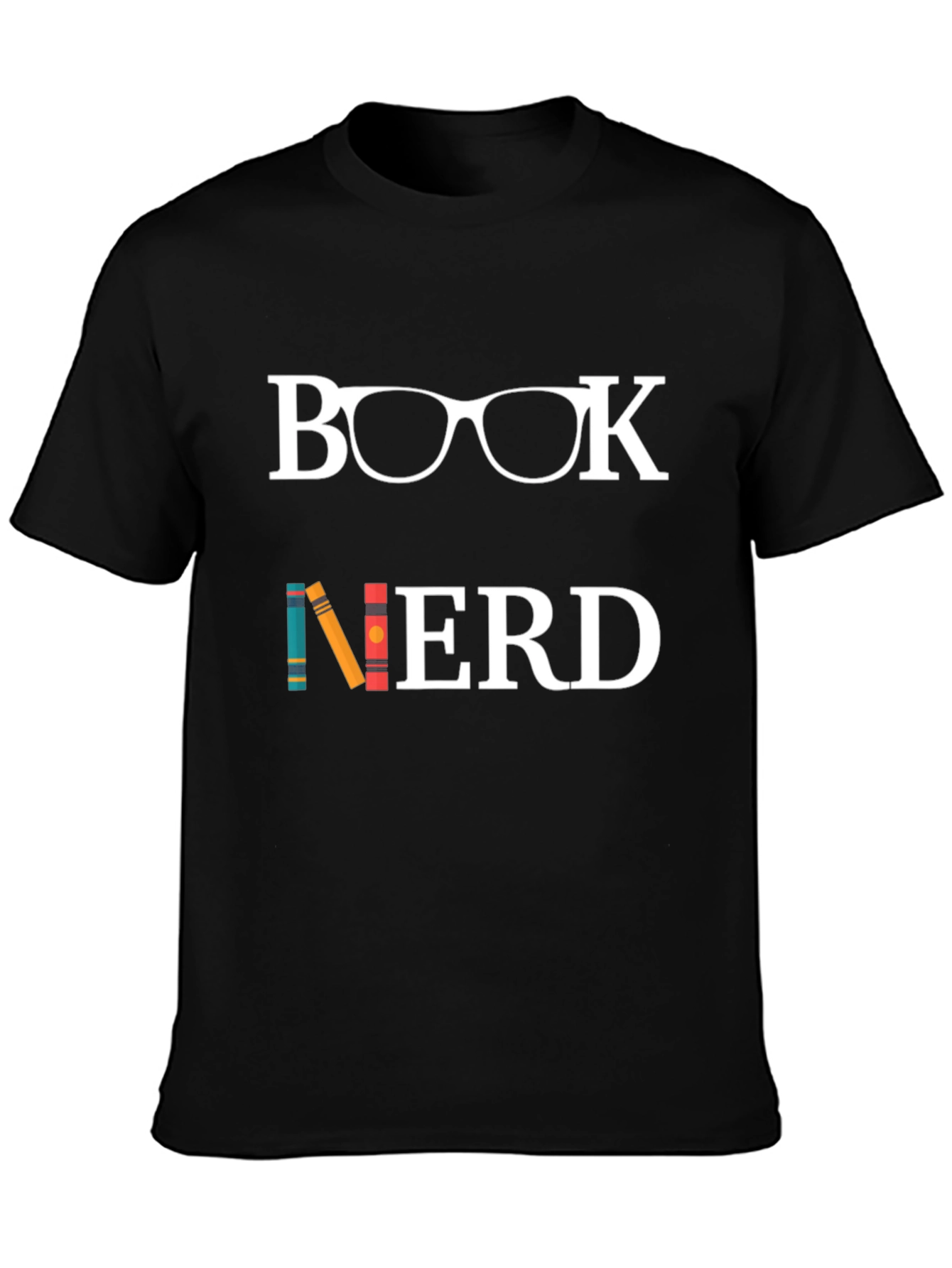 Book Nerd Graphic Tee - Black Cotton T-Shirt