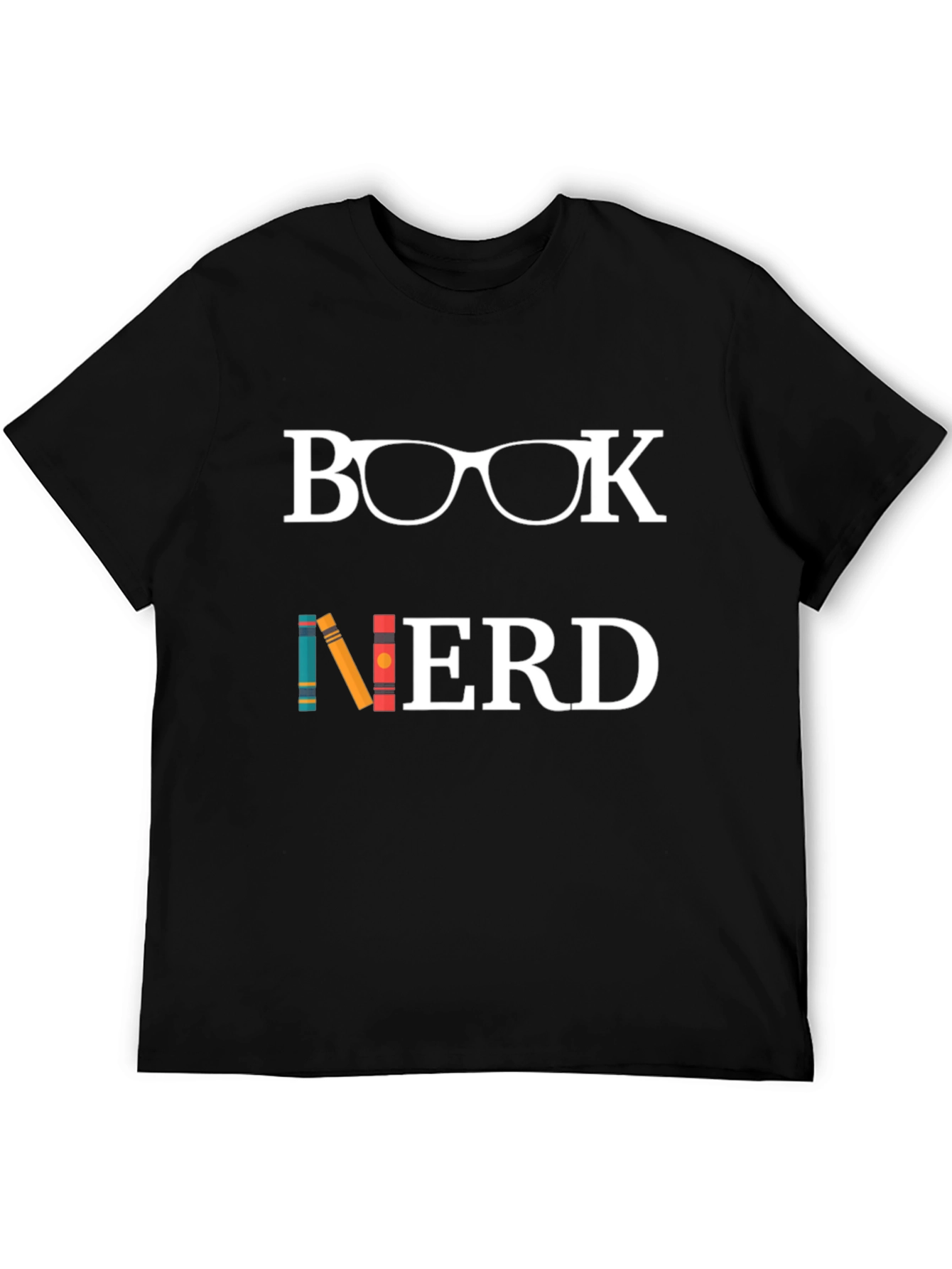 Book Nerd Graphic Tee - Black Cotton T-Shirt
