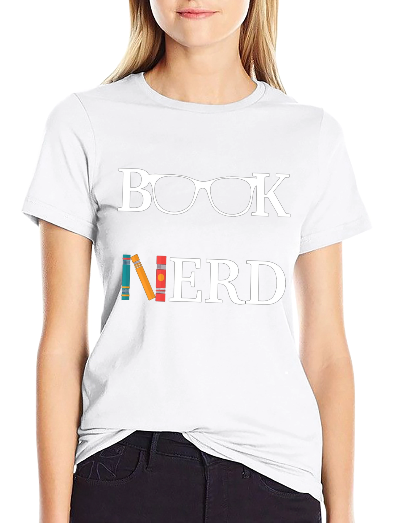 Book Nerd Graphic Tee - Black Cotton T-Shirt