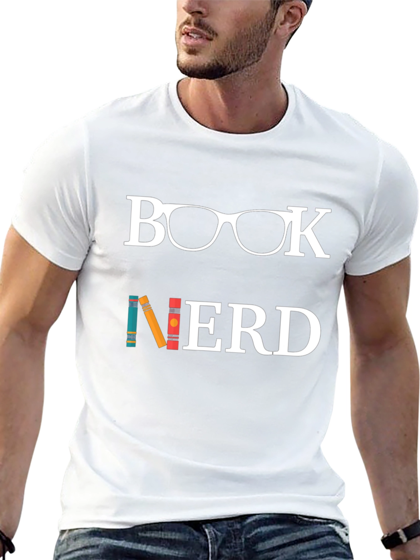 Book Nerd Graphic Tee - Black Cotton T-Shirt