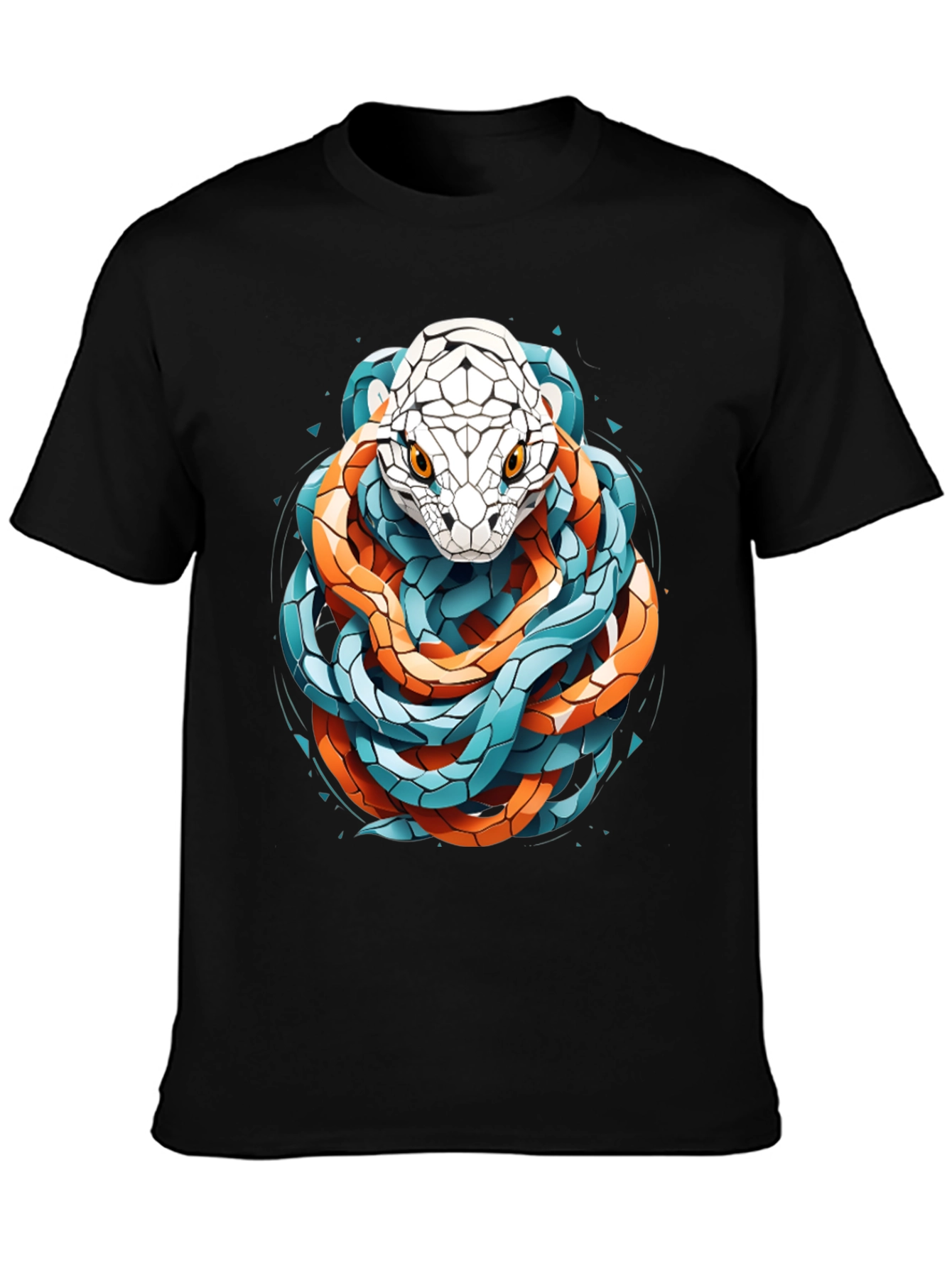 Geometric Snake Graphic Tee - Stylish and Bold