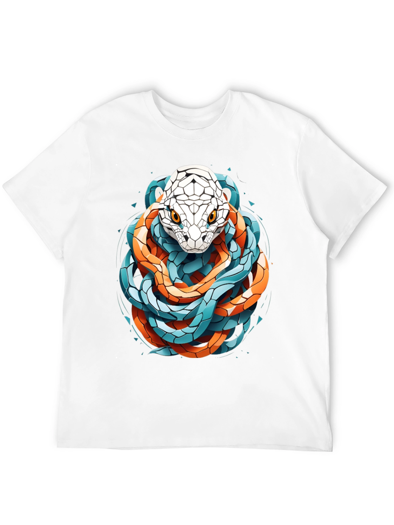 Geometric Snake Graphic Tee - Stylish and Bold