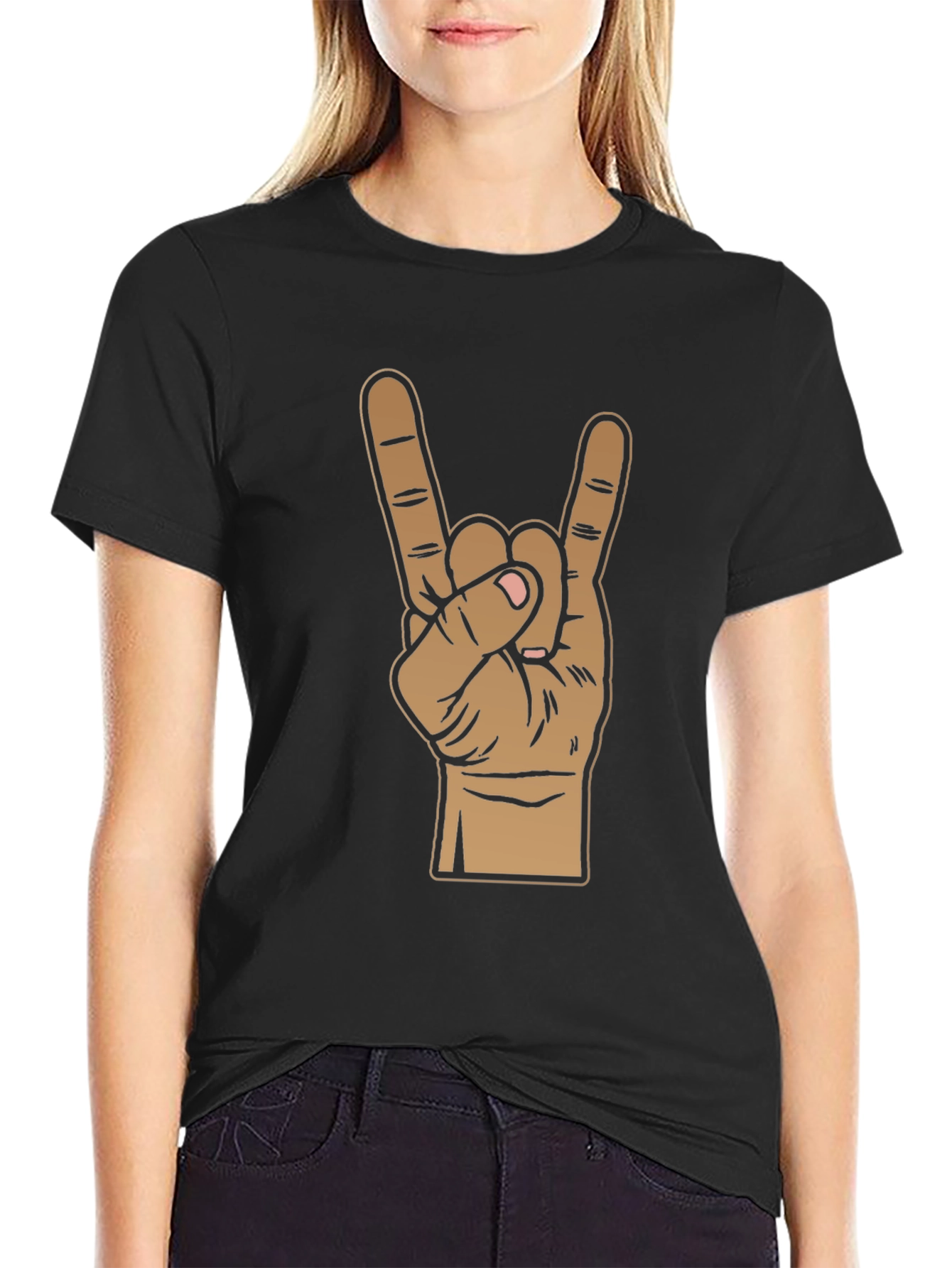 Rock On Hand Graphic T-Shirt