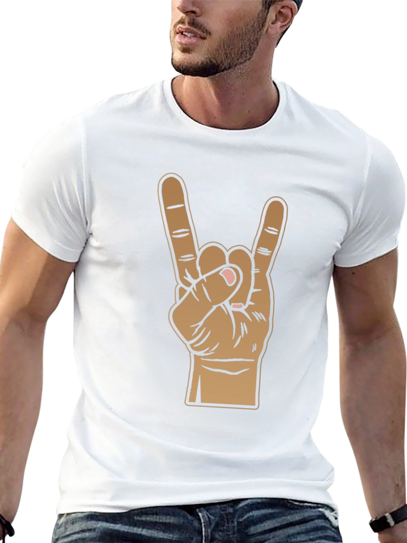 Rock On Hand Graphic T-Shirt