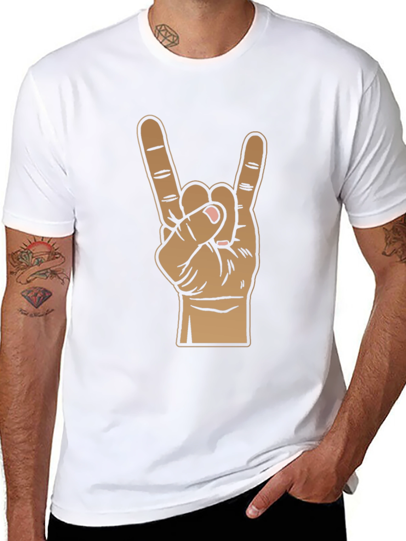 Rock On Hand Graphic T-Shirt