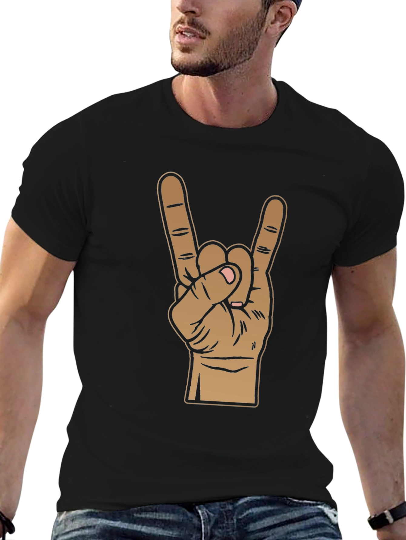 Rock On Hand Graphic T-Shirt