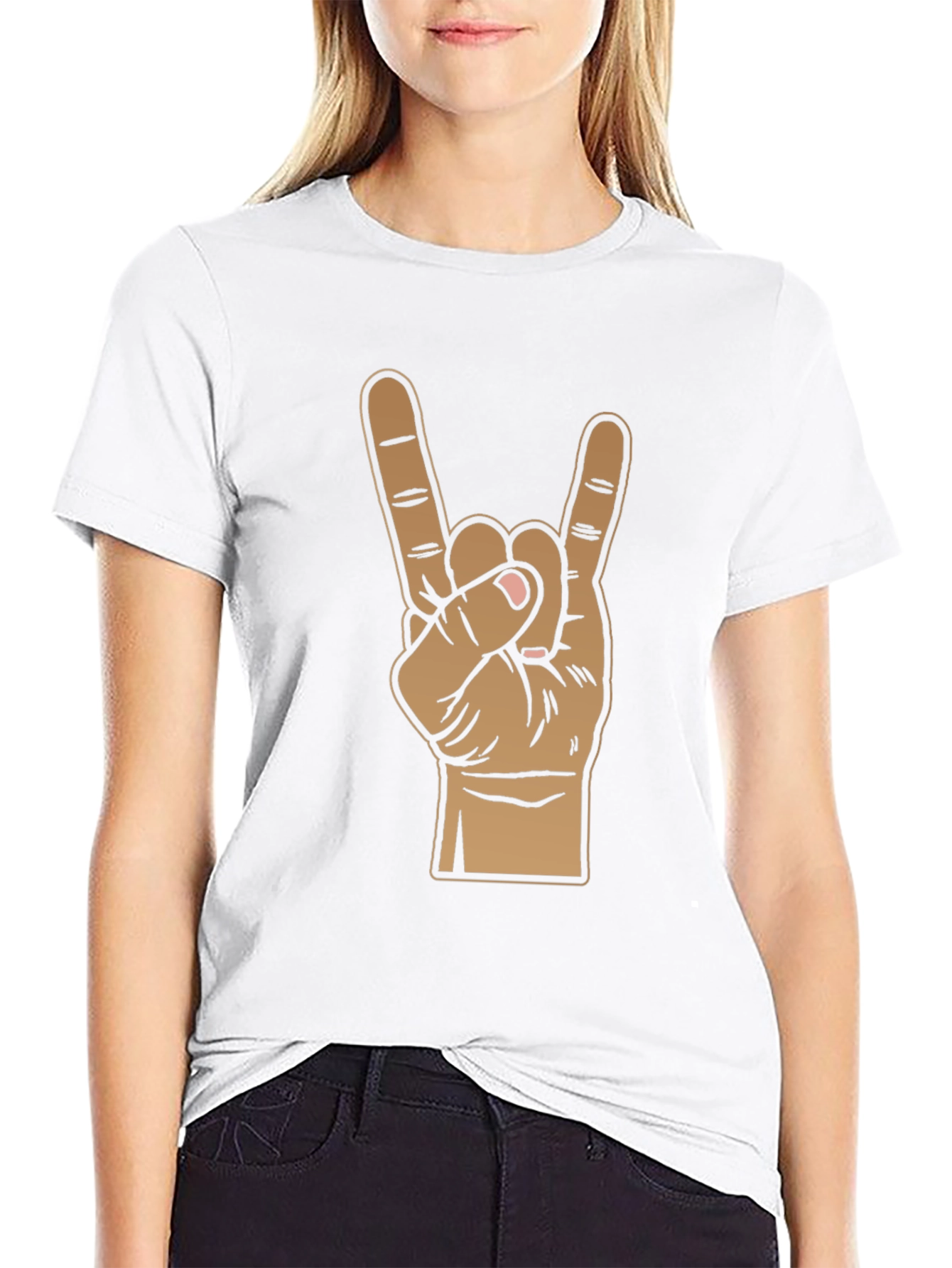 Rock On Hand Graphic T-Shirt