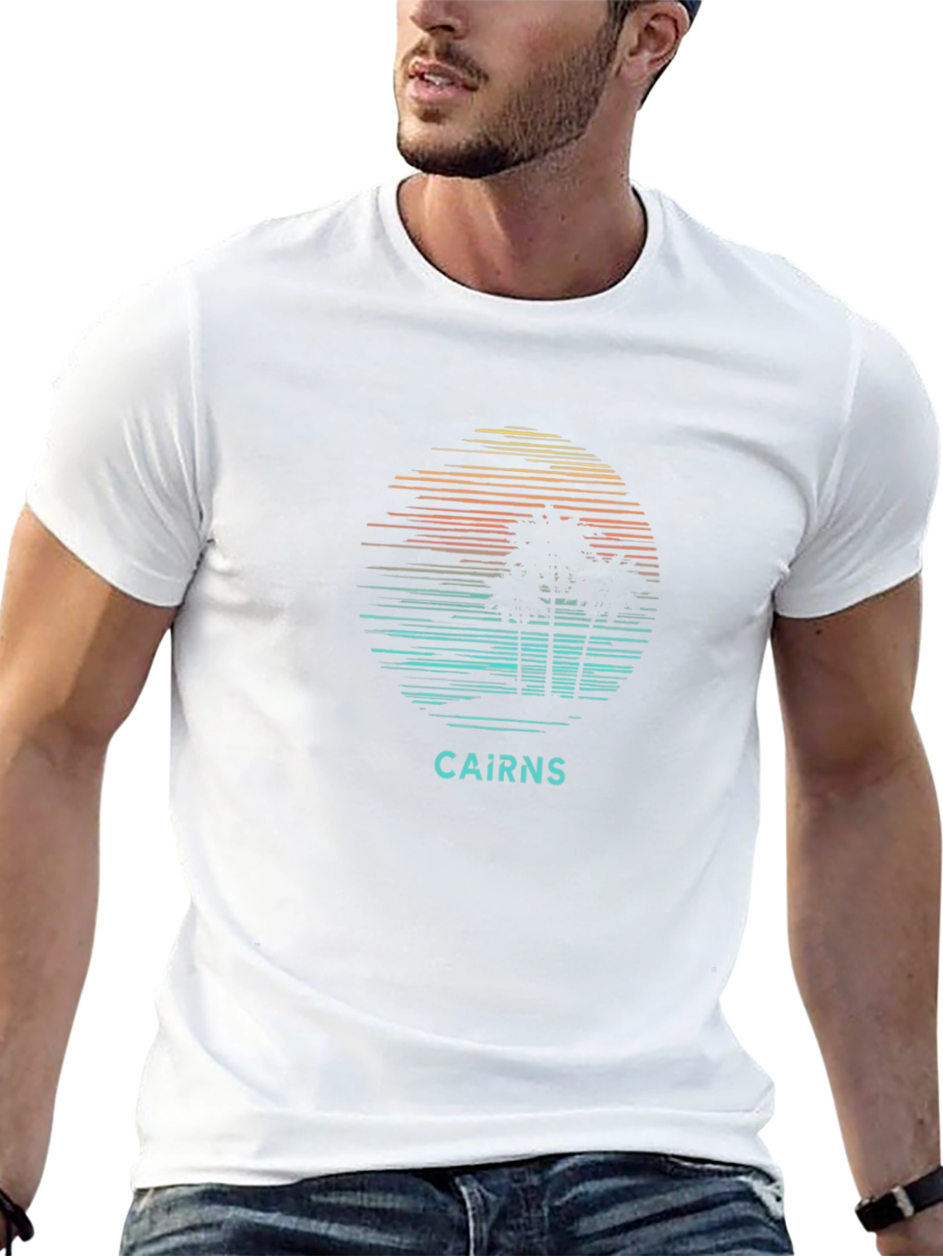 Cairns Palm Sunset Graphic Tee - Black