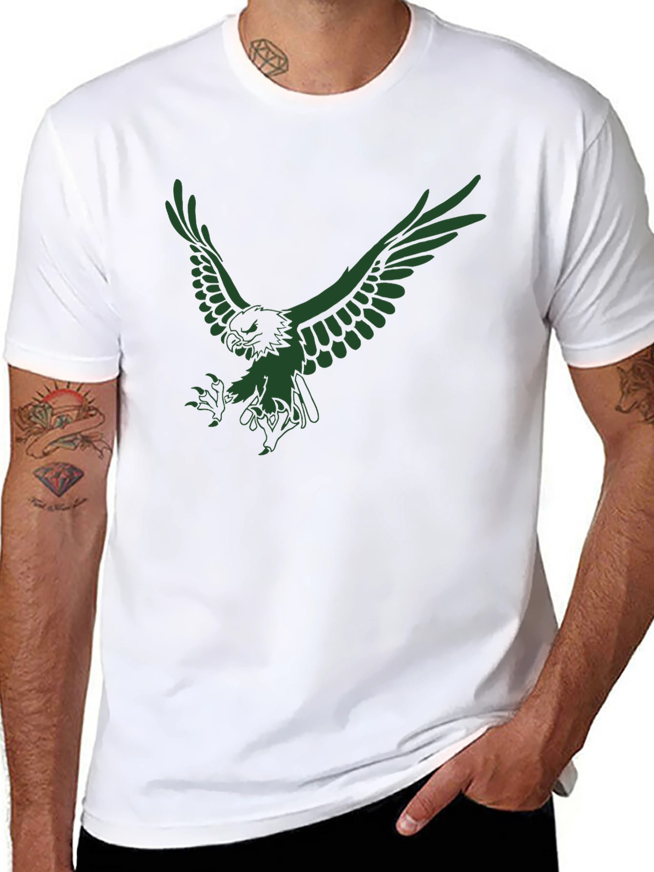 Mens Black Eagle Graphic T-Shirt