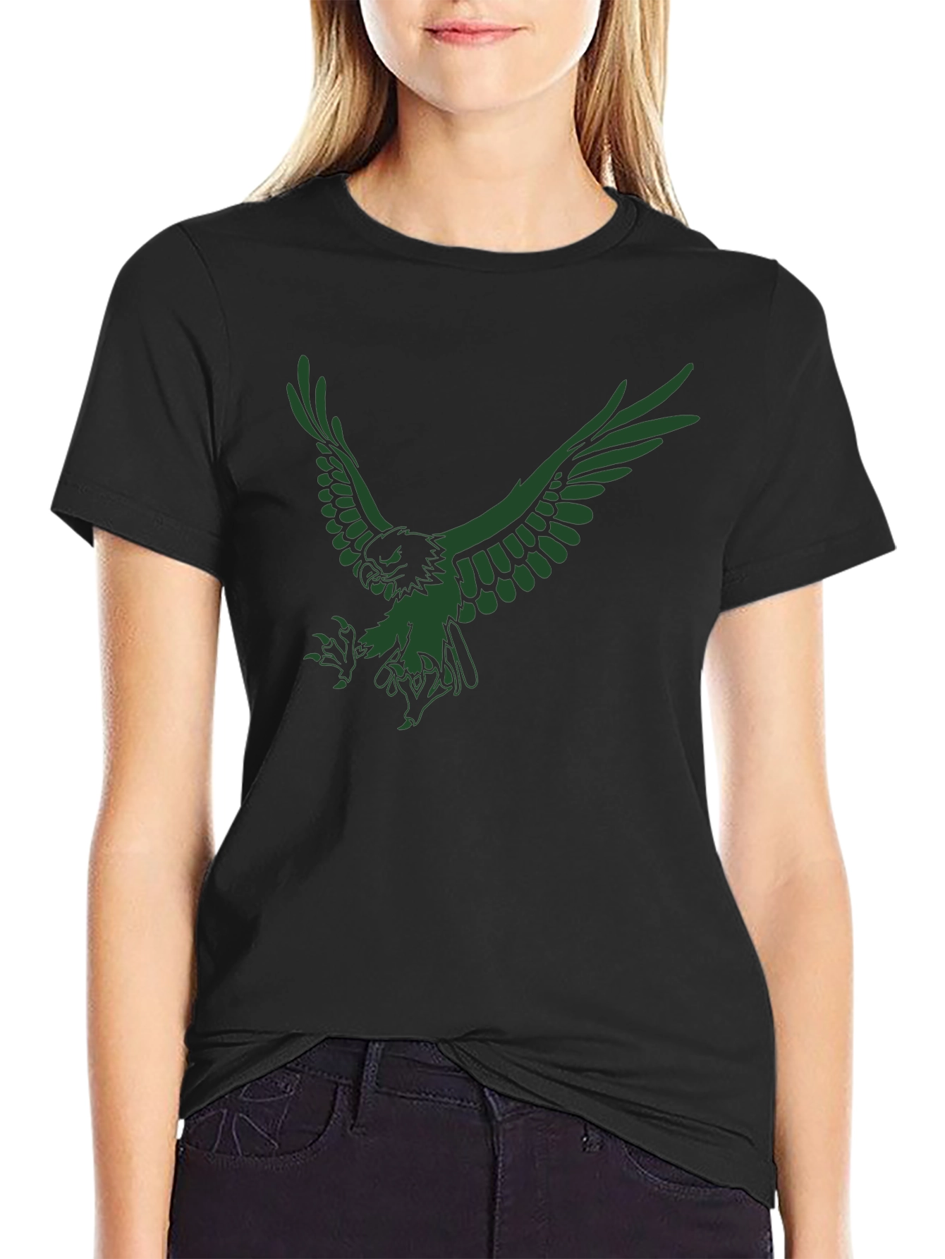 Mens Black Eagle Graphic T-Shirt