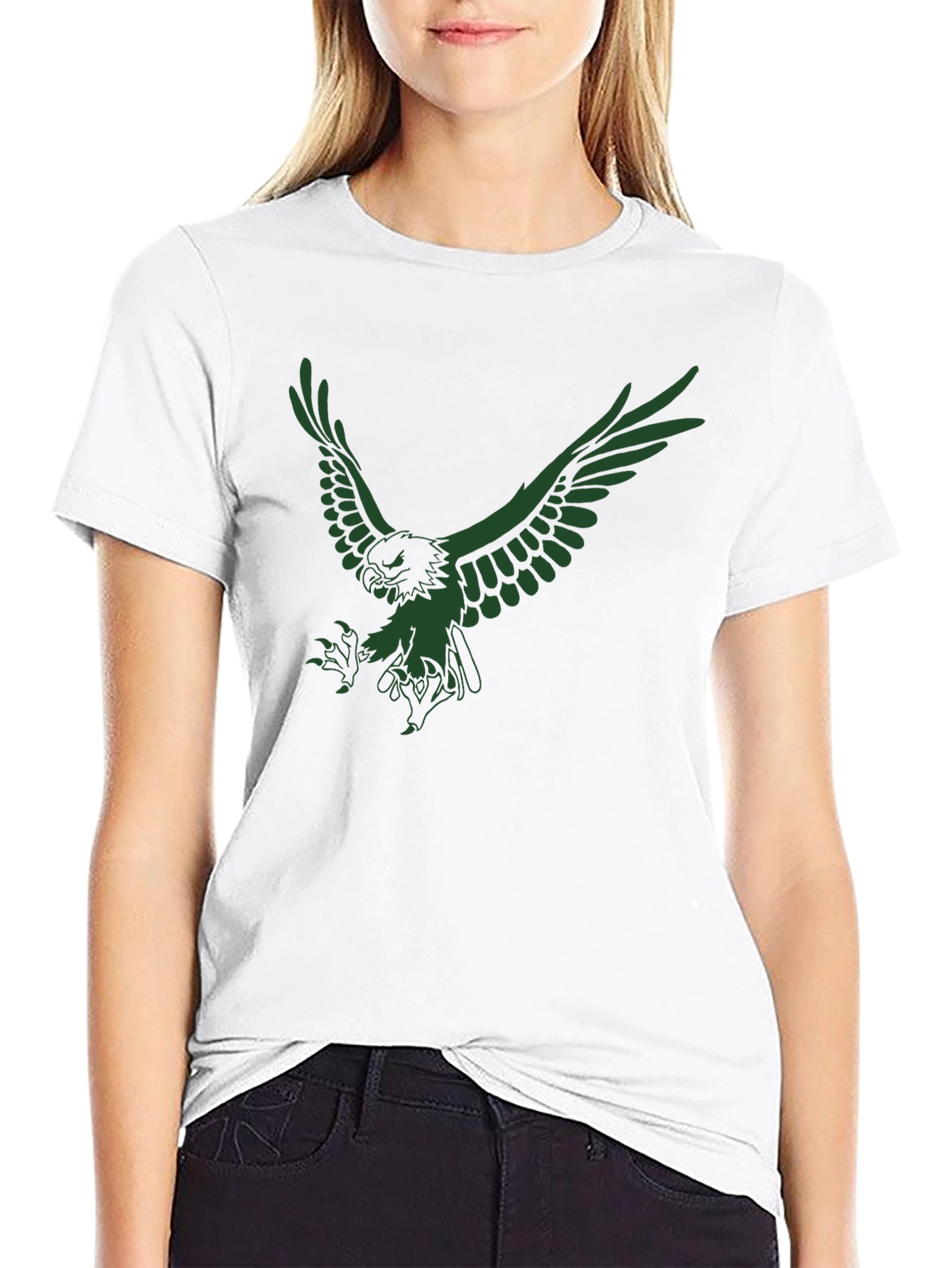 Mens Black Eagle Graphic T-Shirt