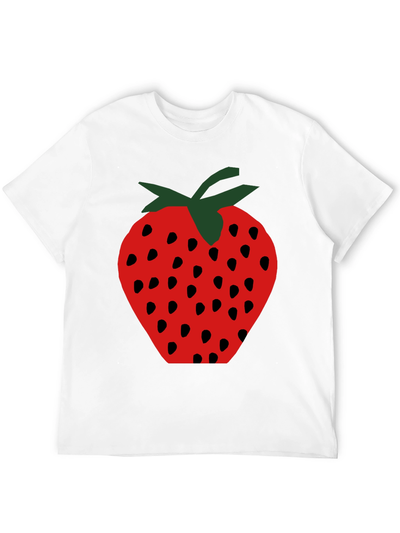 Strawberry Graphic Print Black T-Shirt