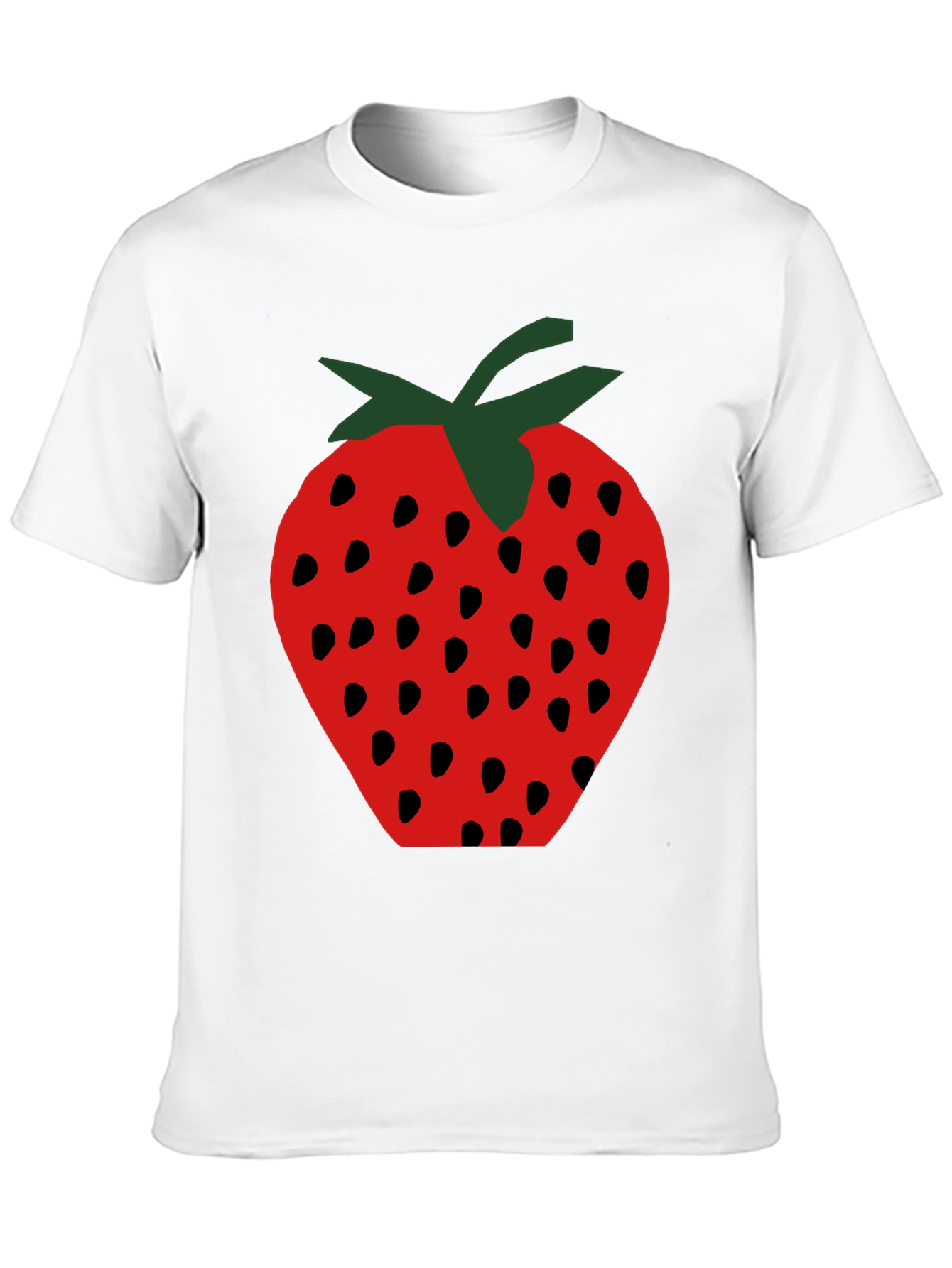 Strawberry Graphic Print Black T-Shirt