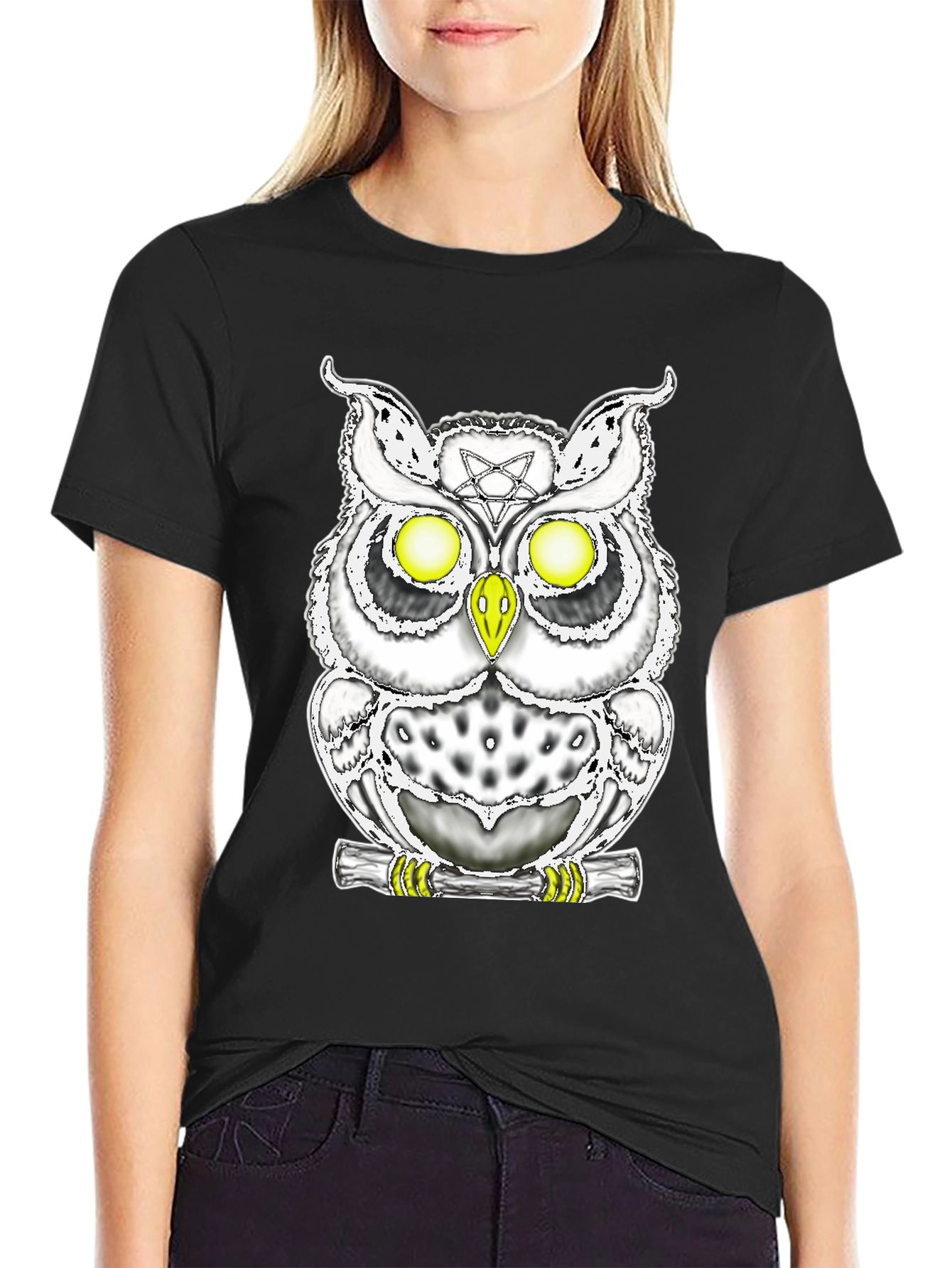 Mystic Owl Graphic Tee - Gothic Style