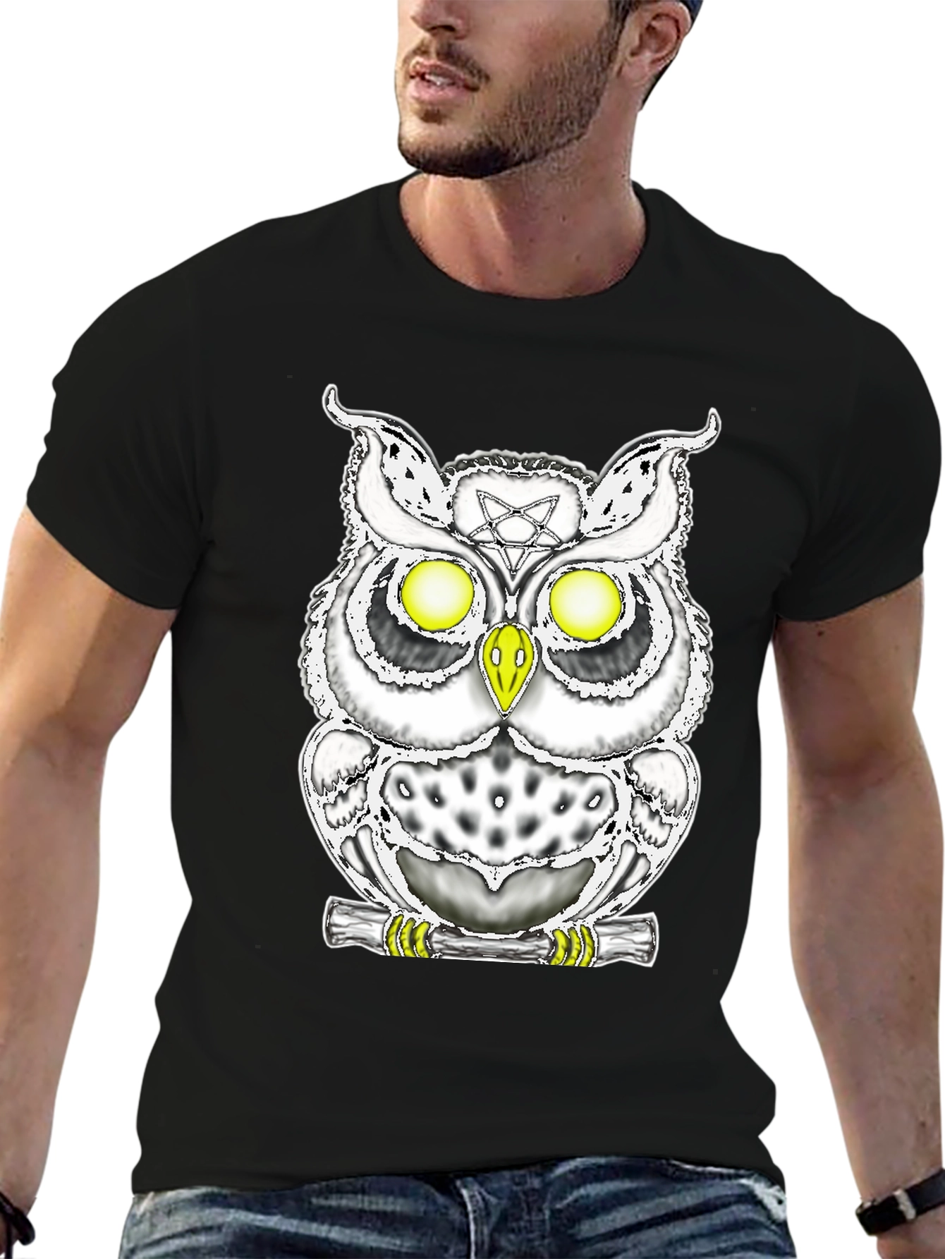 Mystic Owl Graphic Tee - Gothic Style