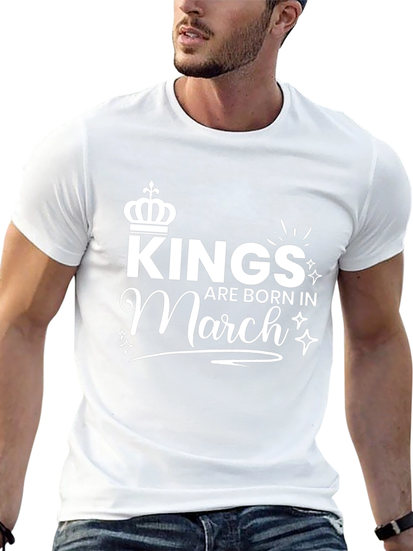 Kings are Born in March Black Graphic Tee
