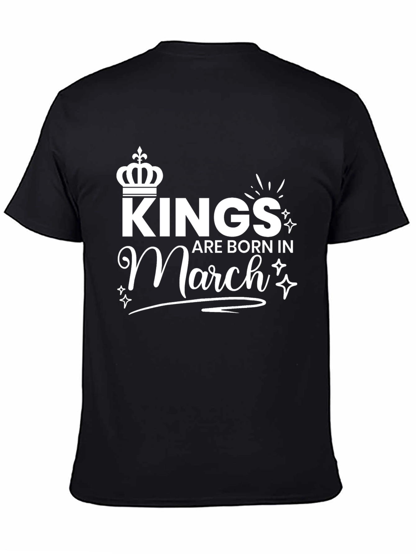 Kings are Born in March Black Graphic Tee